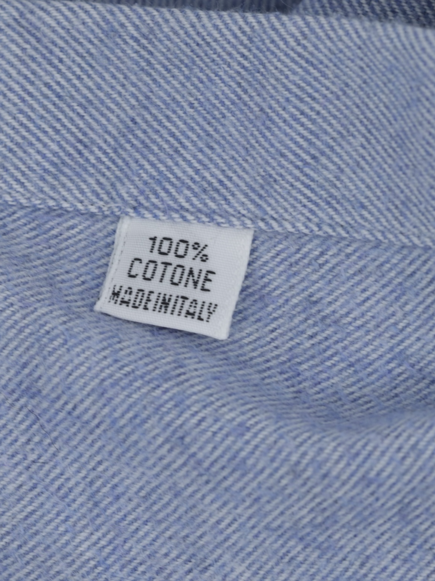 Finamore Light Blue Cotton Flannel Twill Shirt