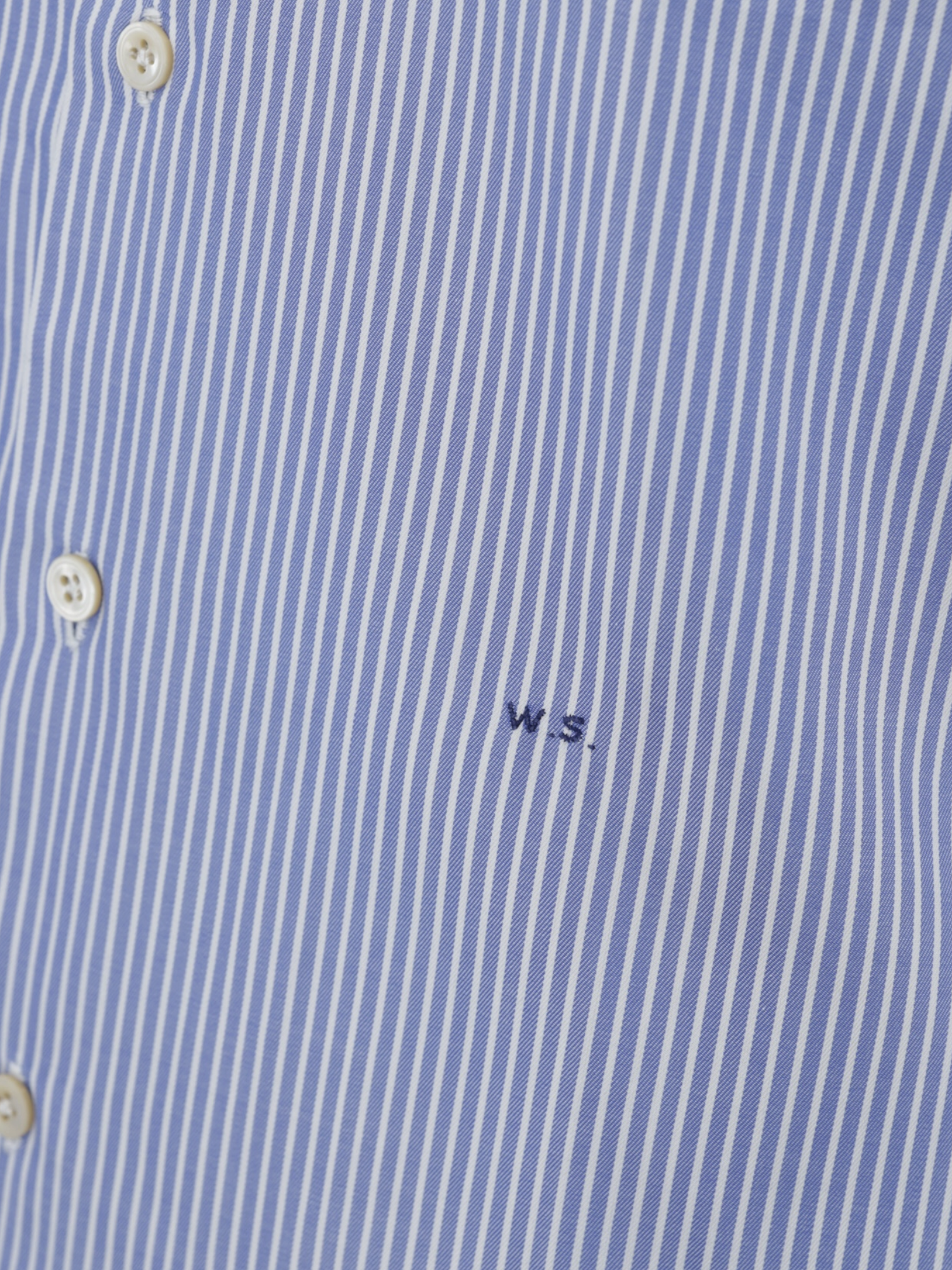 Finamore Blue & White Cotton Pinstripe Eduardo Shirt