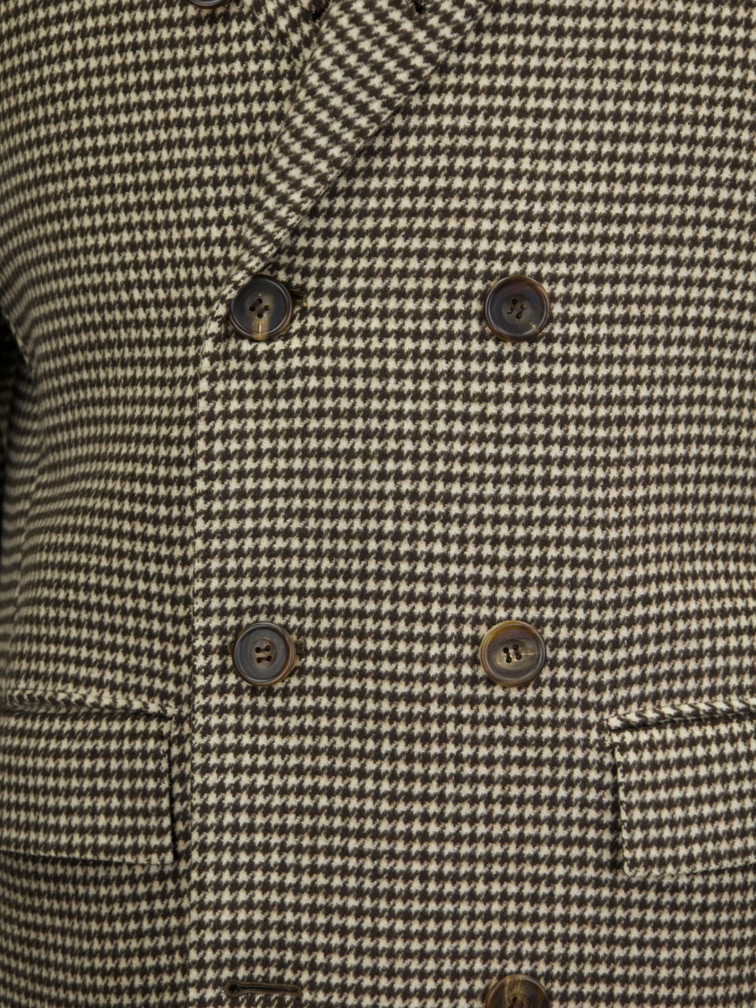 Kiton Light Brown Double-Breasted Pure Cashmere Houndstooth Sartorial Overcoat