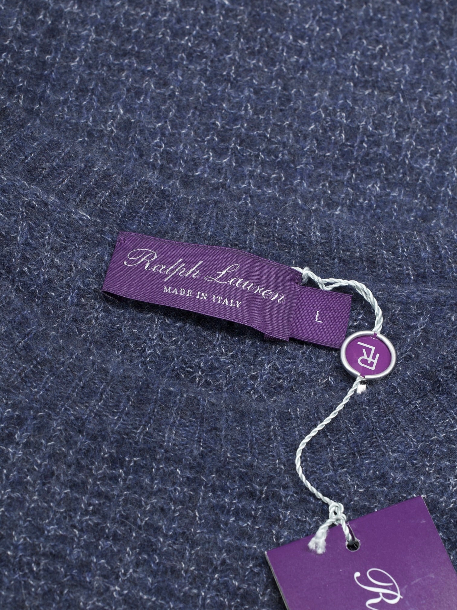 Ralph Lauren Purple Label Dark Blue Lightweight Cashmere & Silk Roundneck