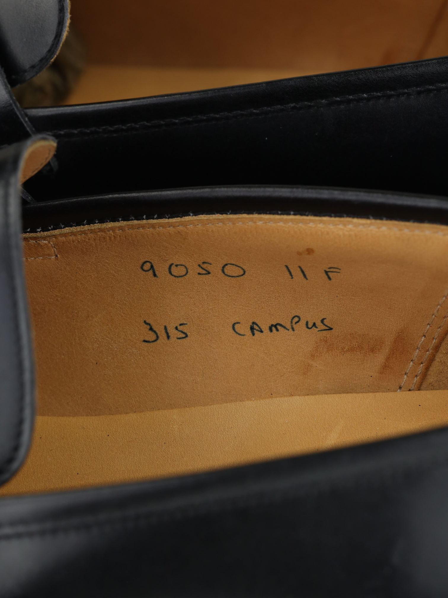 John Lobb Black Campus Leather EE-Last Penny Loafer