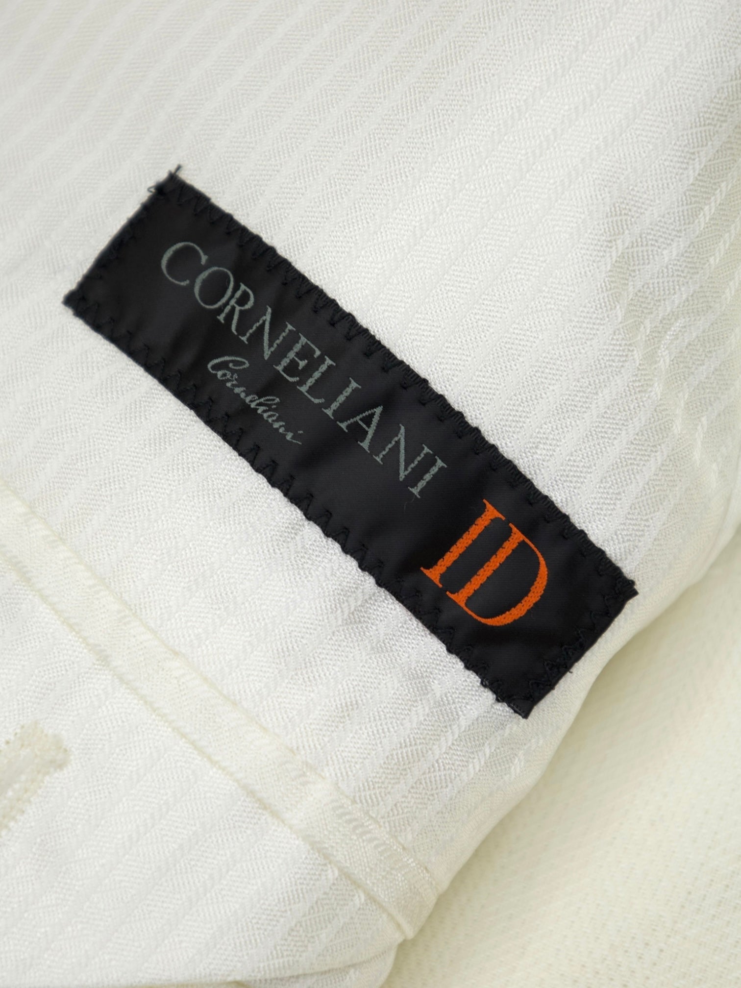 Corneliani ID White Linen Herringbone Safari Jacket