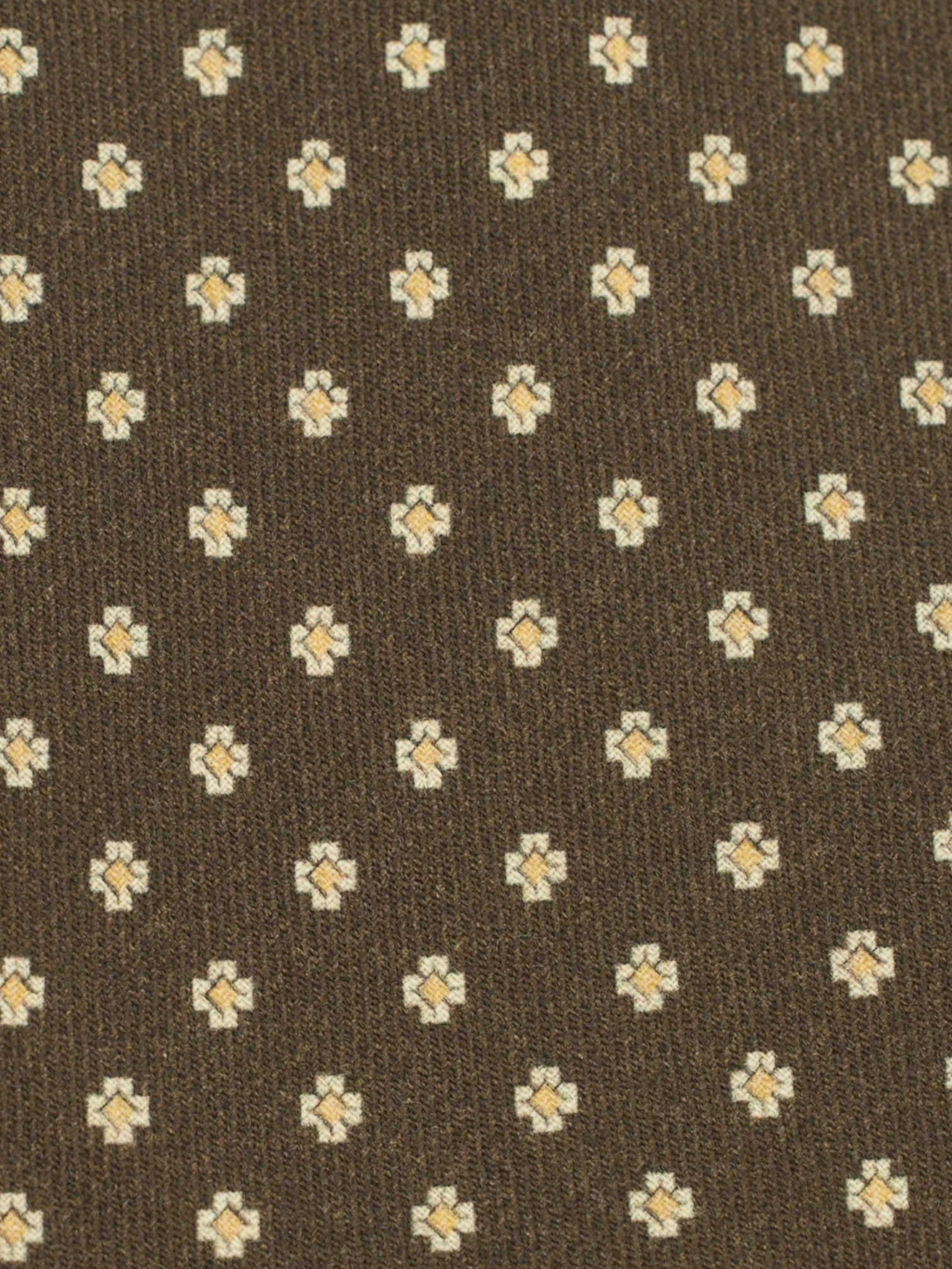 Cesare Attolini Brown & Yellow Woolen Floral Tie