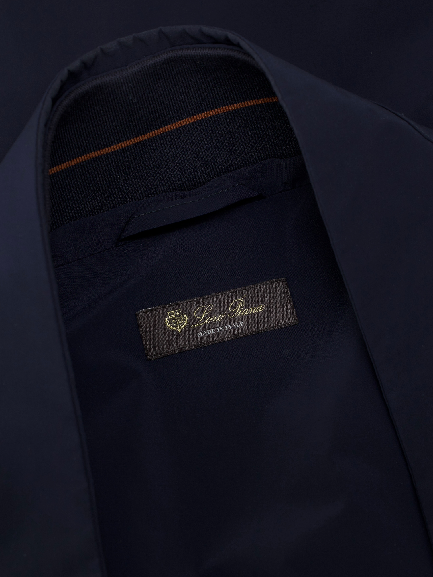 Loro Piana Navy Rain System Zip-Up Jacket