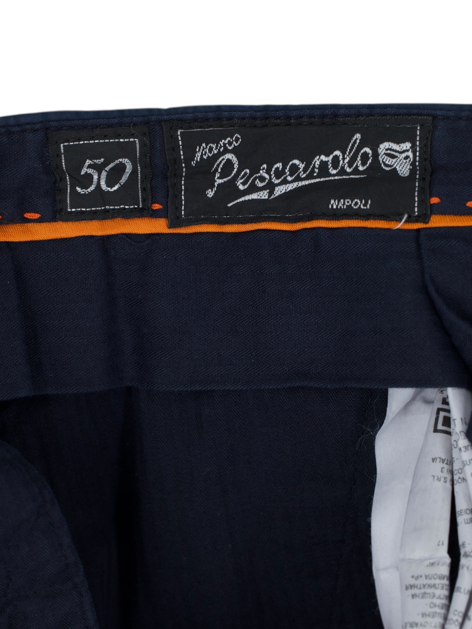 Marco Pescarolo Navy Cotton, Silk & Stretch 5-Pocket Chino