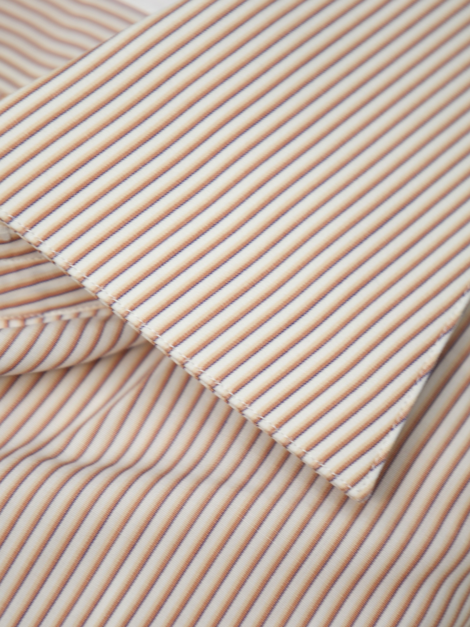 Brioni White & Red Cotton Pinstripe Shirt