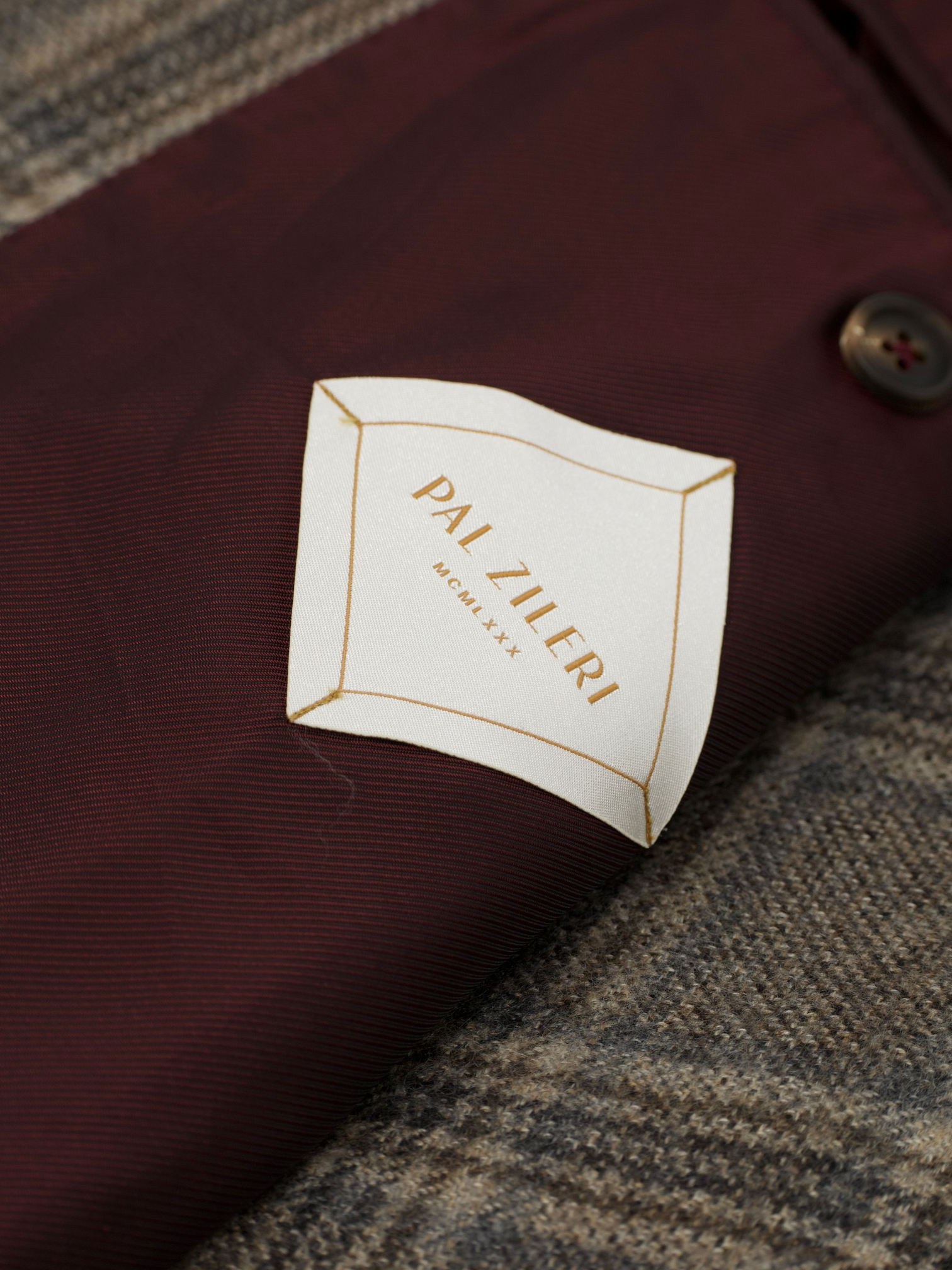 Pal Zileri Taupe Pure Plushy-Cashmere Tartan "MCMLXXX" Jacket