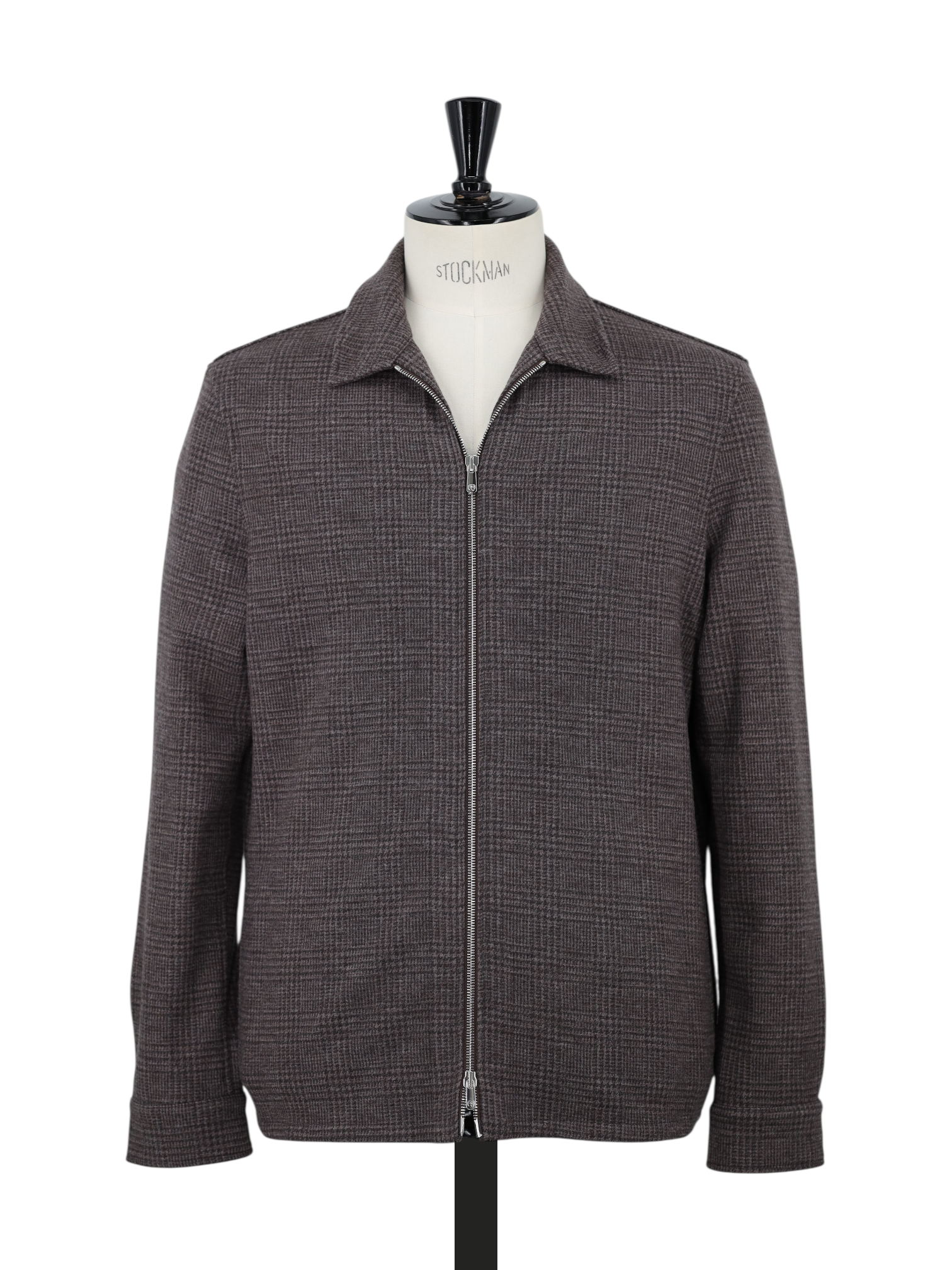 Marco Pescarolo Brown Wool & Cashmere Prince of Wales Blouson Jacket