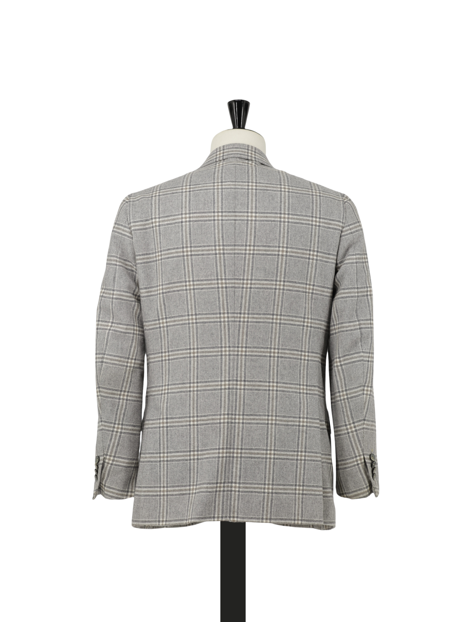 Isaia Taupe Super 130's Saxony Wool Glenplaid Winter Jacket