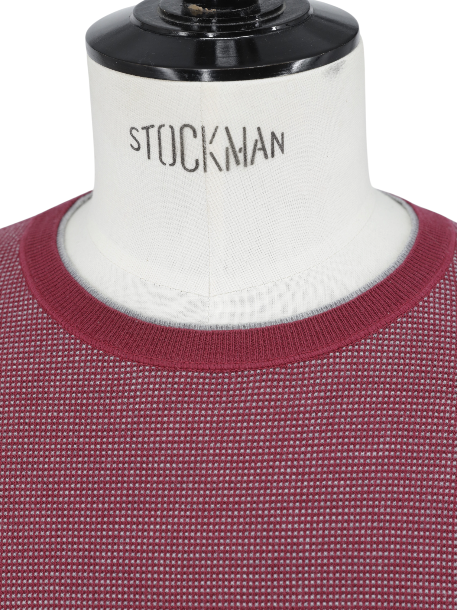 Ermenegildo Zegna Red Bicolor Lightweight-Cotton Pinpoint Roundneck Sweater