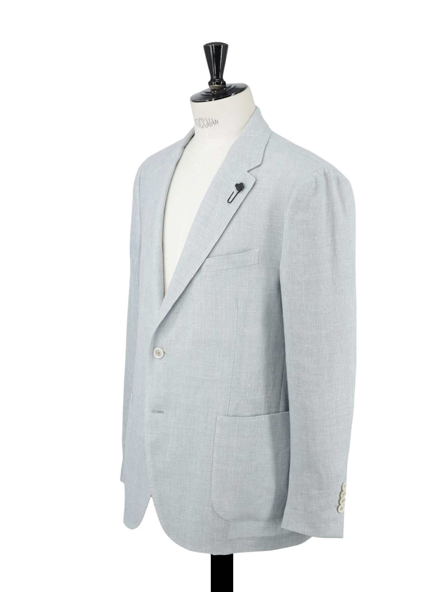 Lardini Seafoam Green Linen & Wool Hopsack Jacket