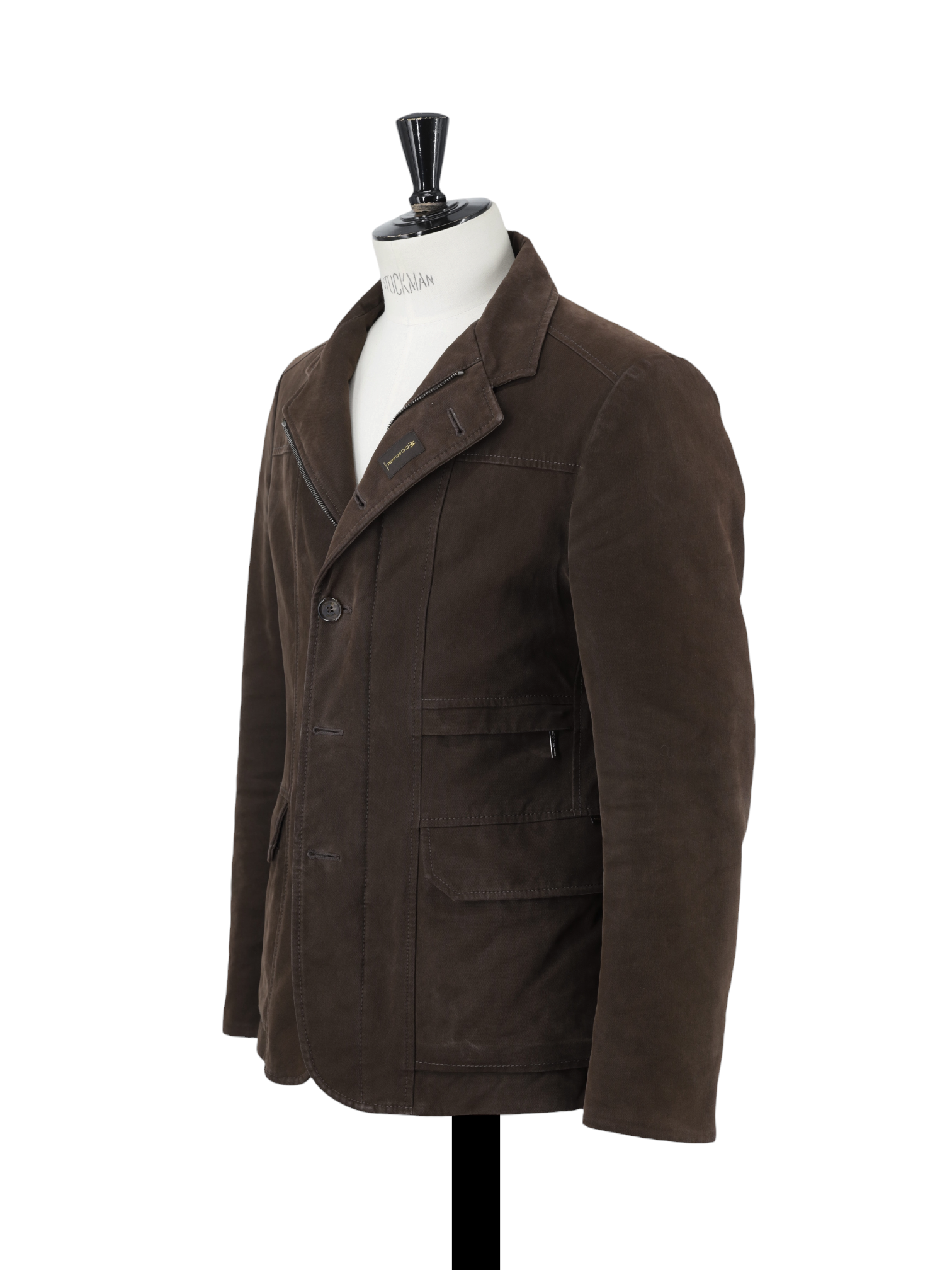 MooRER Chocolate Brown Cotton-Twill Fieldjacket