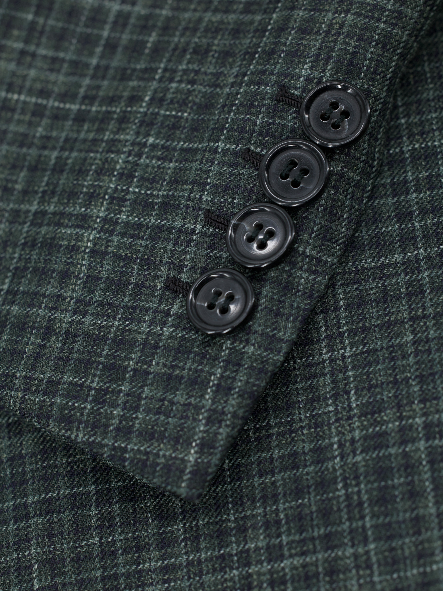 Brioni Dark Sage-Green Wool, Silk & Linen Gingham Check Colosseo Jacket
