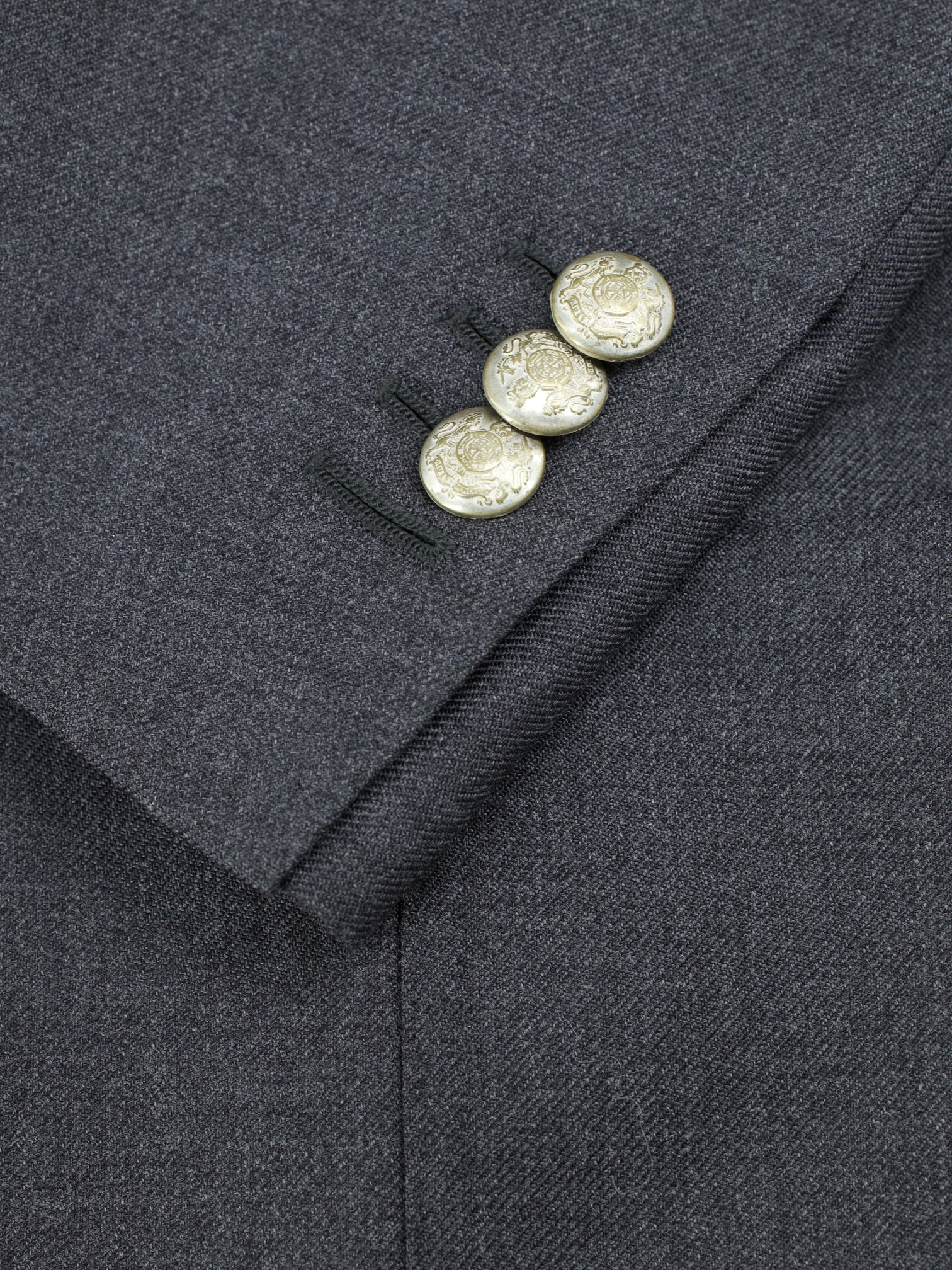 De Petrillo Grey Gabardine-Wool Twill Blazer Jacket
