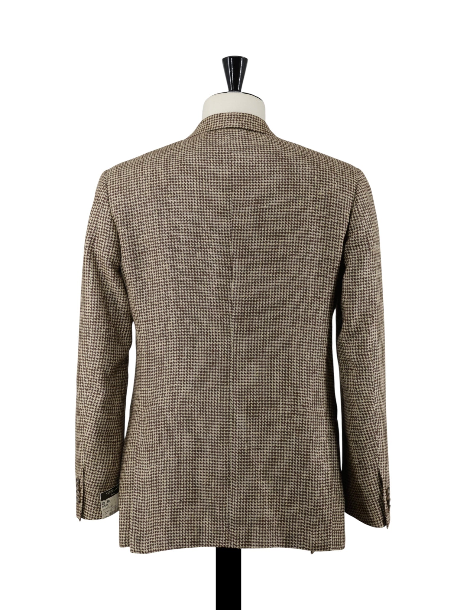 Corneliani Light Brown Silk & Linen Houndstooth Jacket