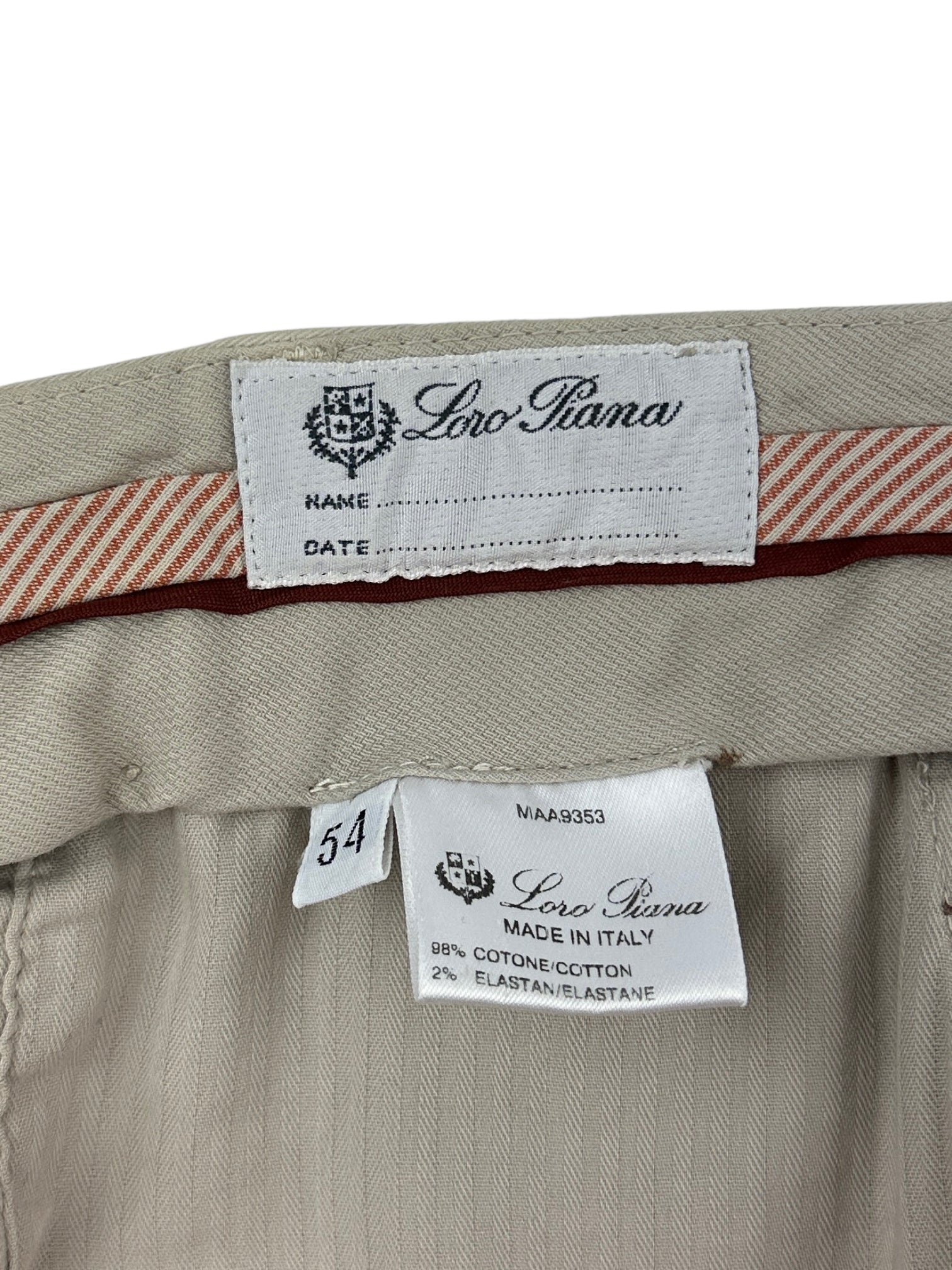 Loro piana Beige Cotton Chino