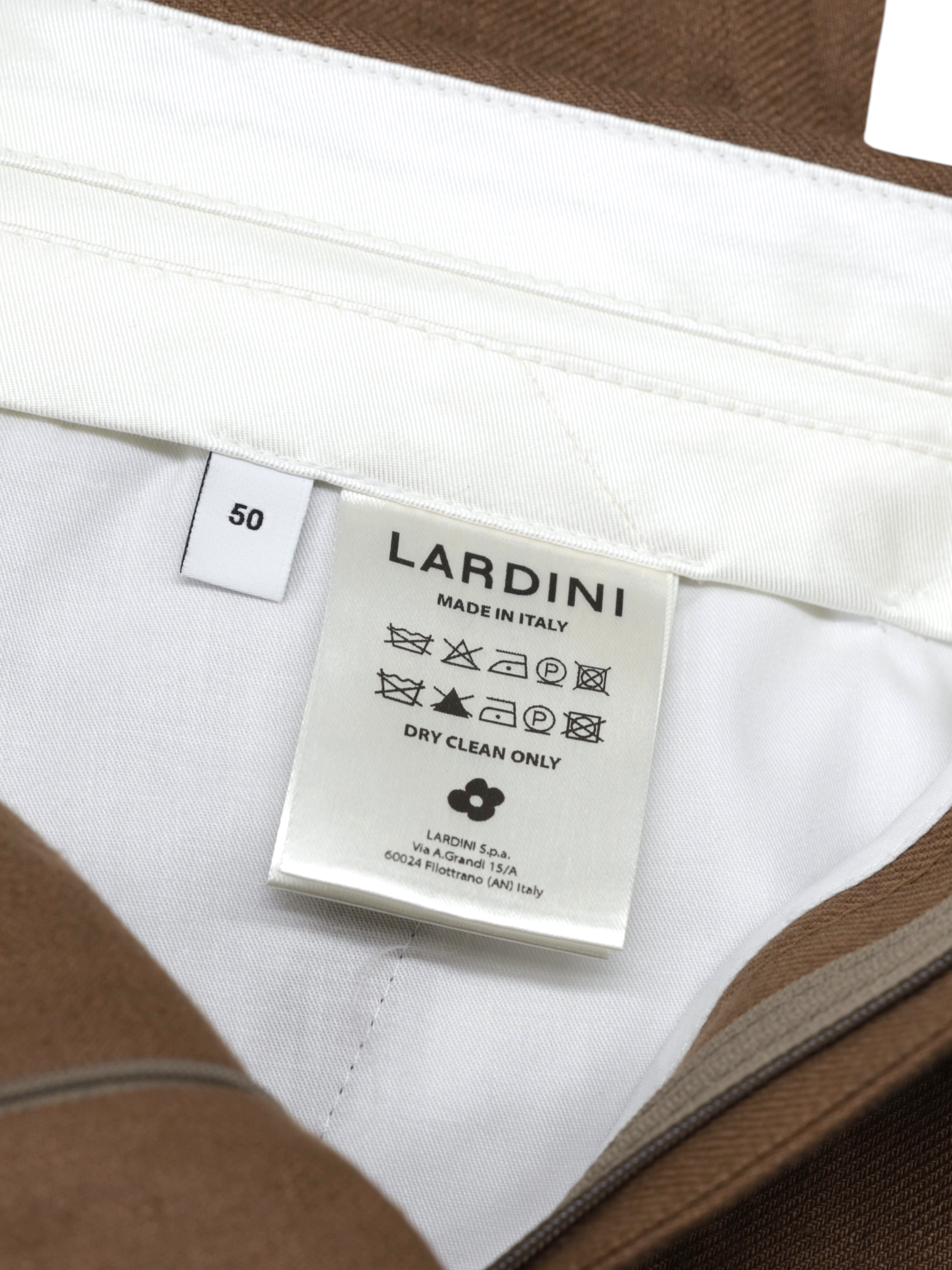 Lardini Tobacco Brown Linnen Twill Summer Trousers