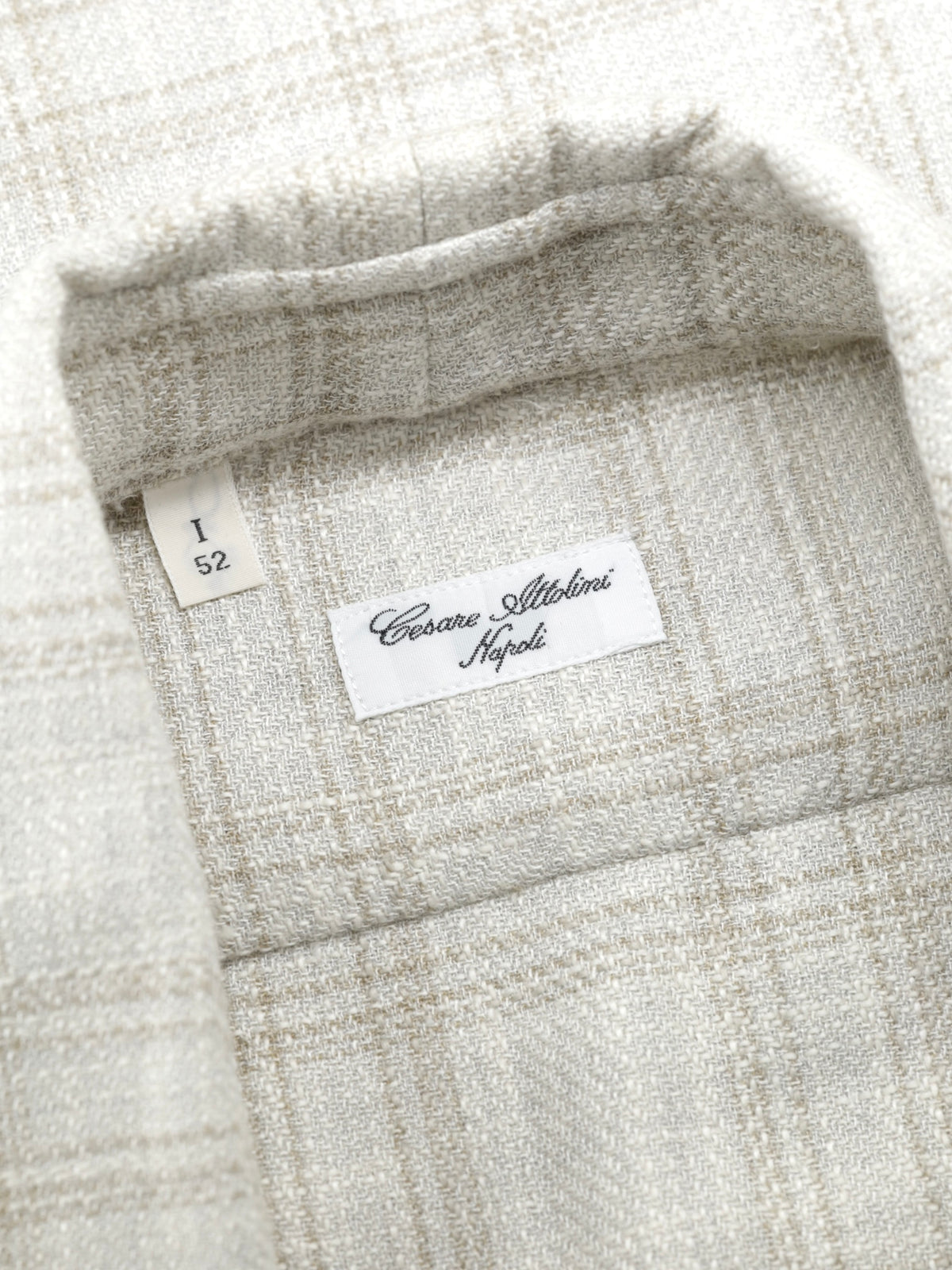 Cesare Attolini Beige Wool, Cotton, Silk & Linen Checkered Sartorial Overshirt