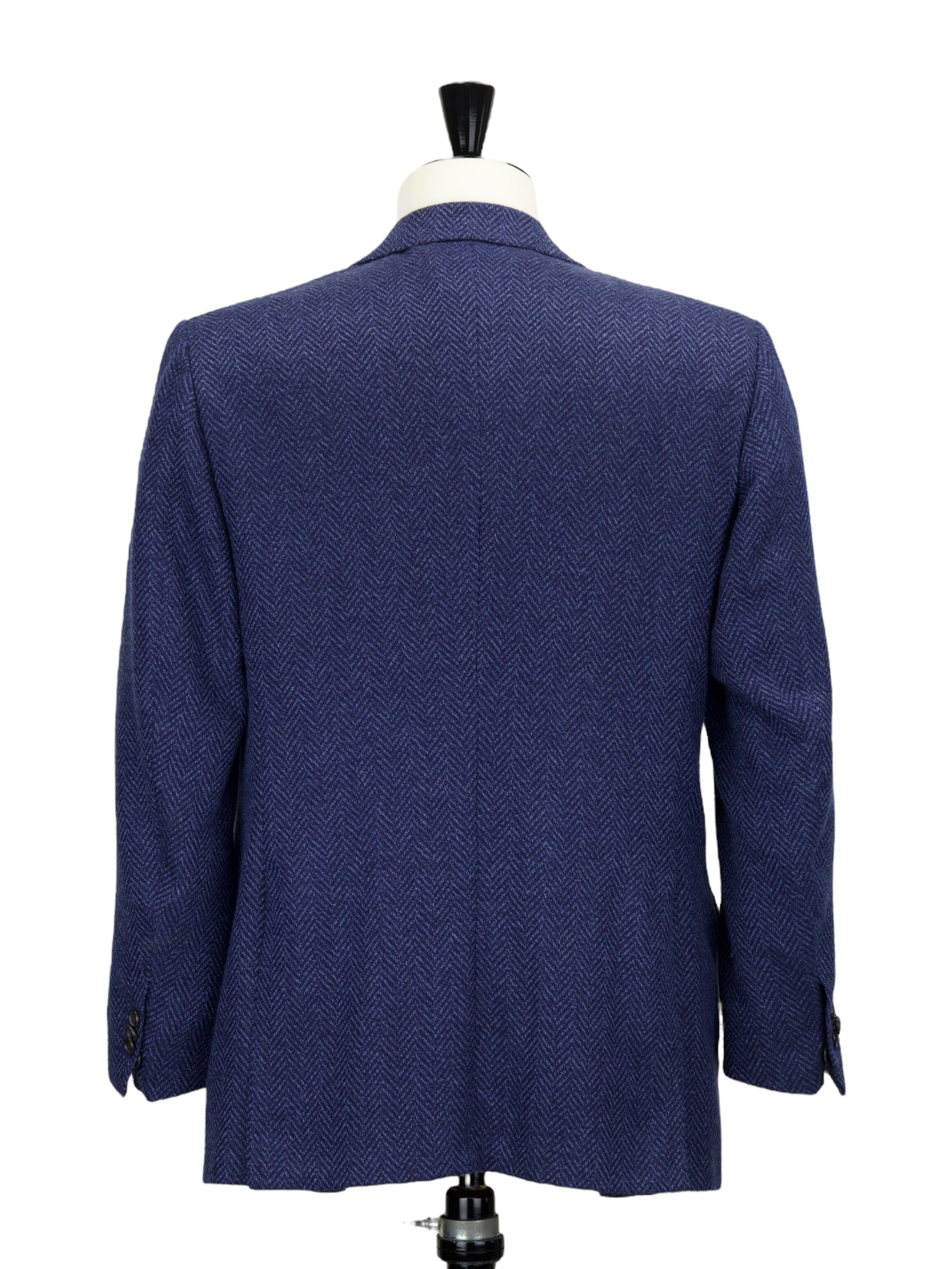 Cesare Attolini Blue Cashmere Herringbone Jacket