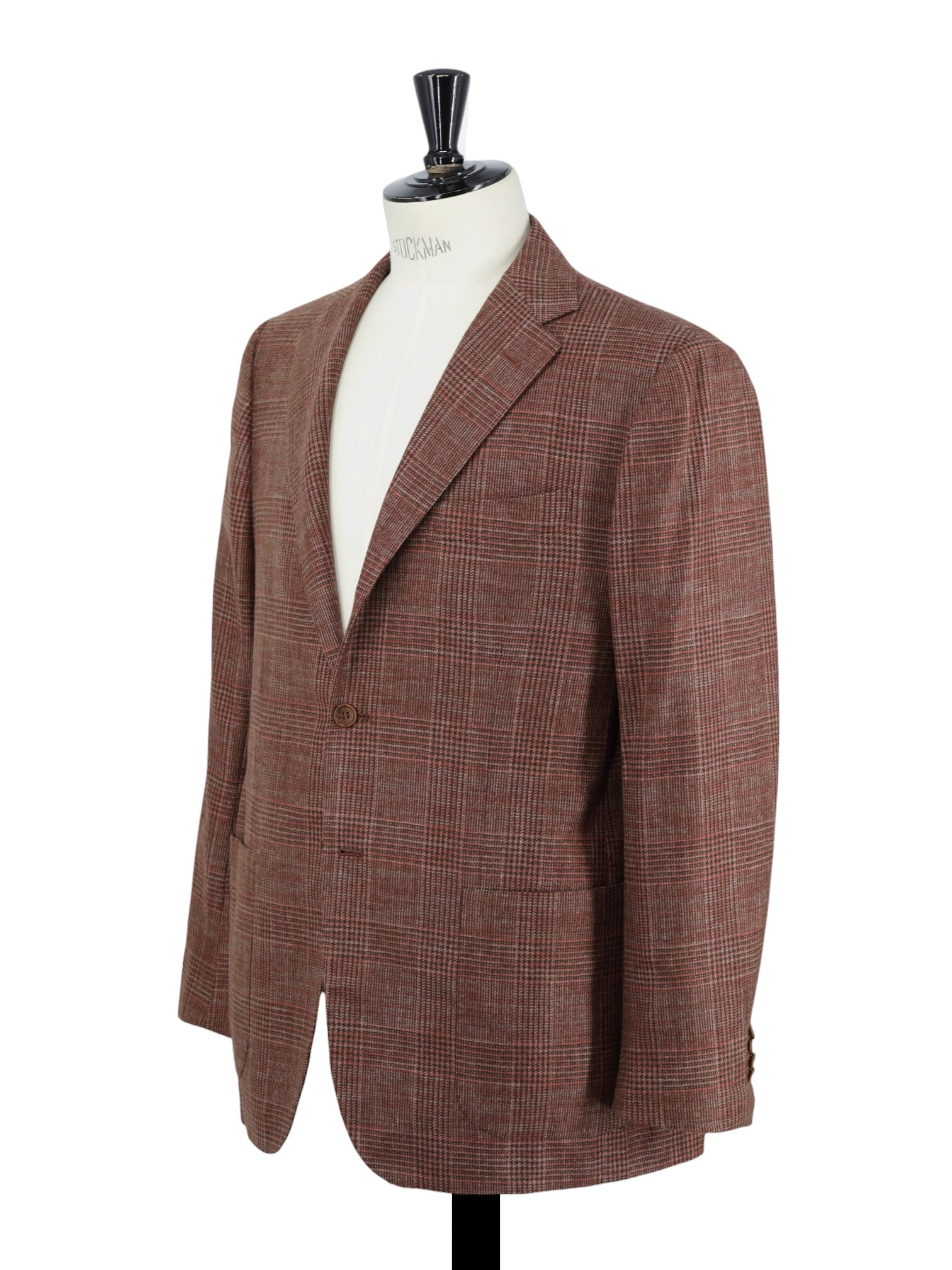 Kiton Burnt Orange Pure Cashmere Prince of Wales Jacket