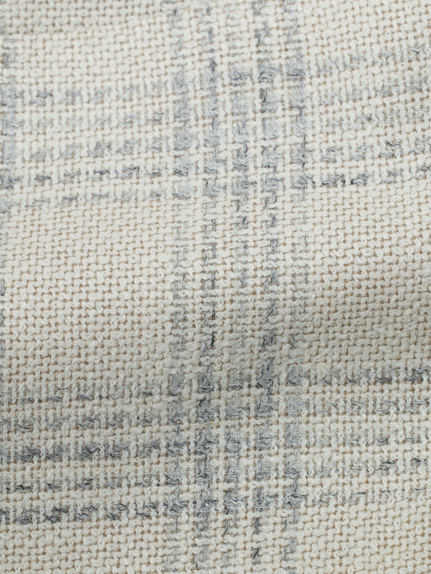 Lardini Greige & Light Grey Silk, Linen & Cotton Checkered Jacket