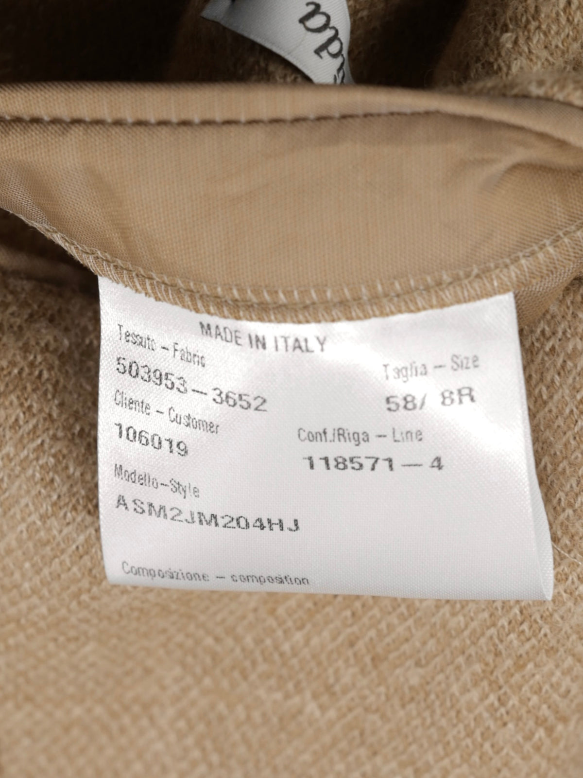 Caruso Light Brown Pure Camel Micro-Structure "Aida" Jacket