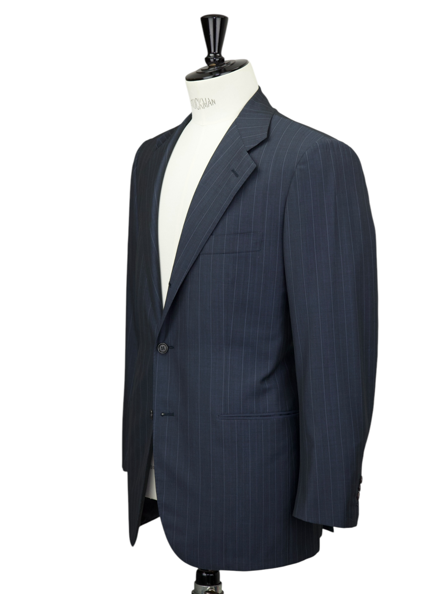 Kiton Steel Grey Cool-Wool Chalkstripe Suit