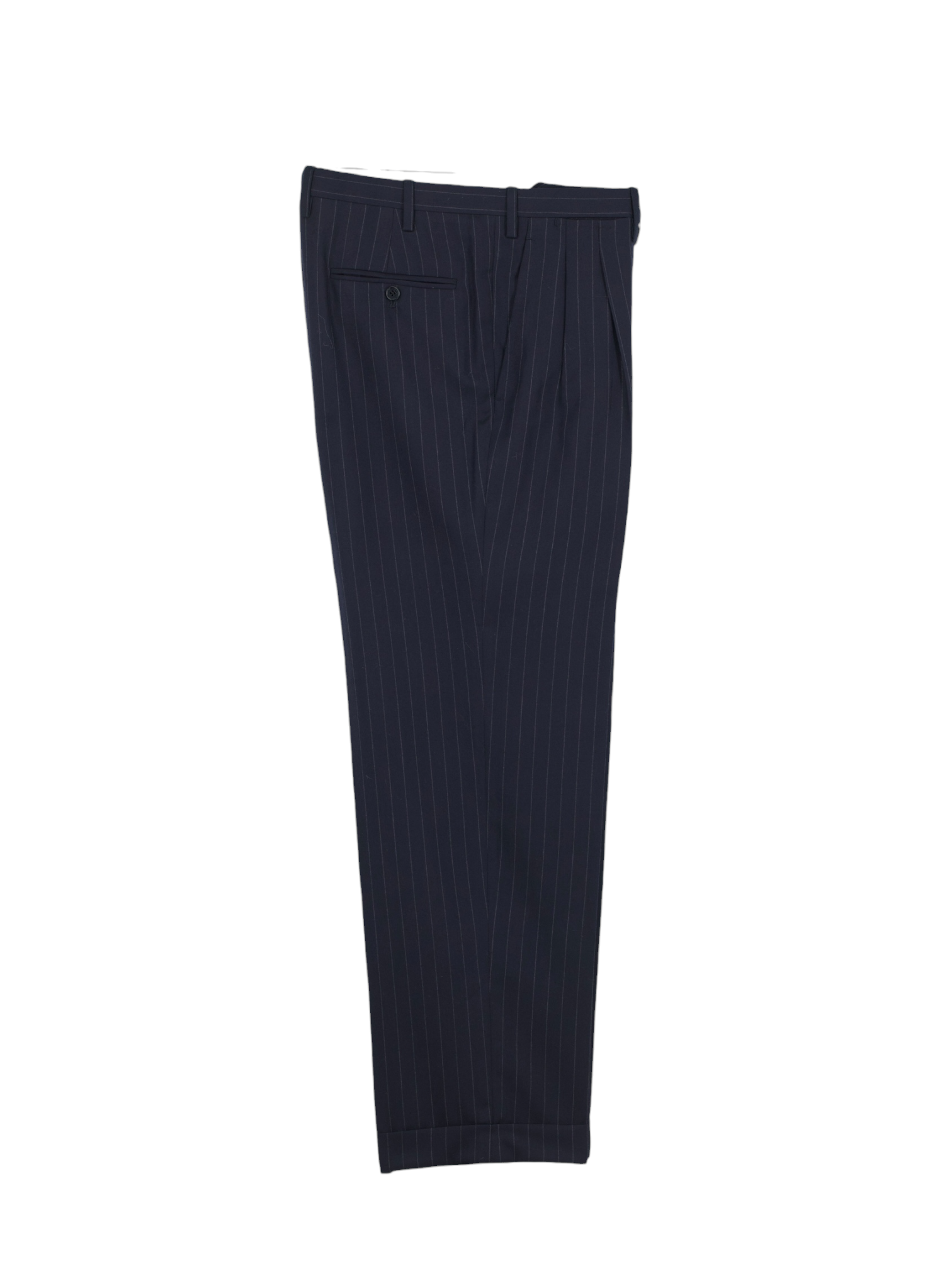 Kiton Navy Lightly-Brushed Super 180's "Blanc Blu" Pinstripe Suit