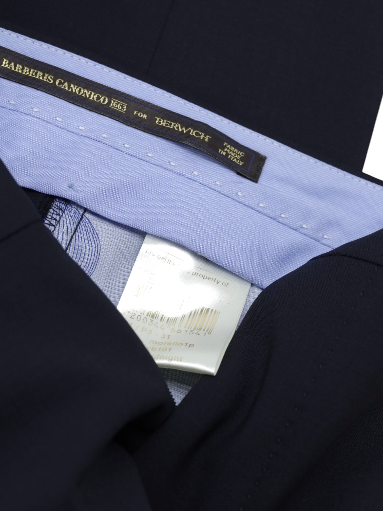 Berwich x VBC Midnight Blue Cool-Wool Single Pleated Trousers