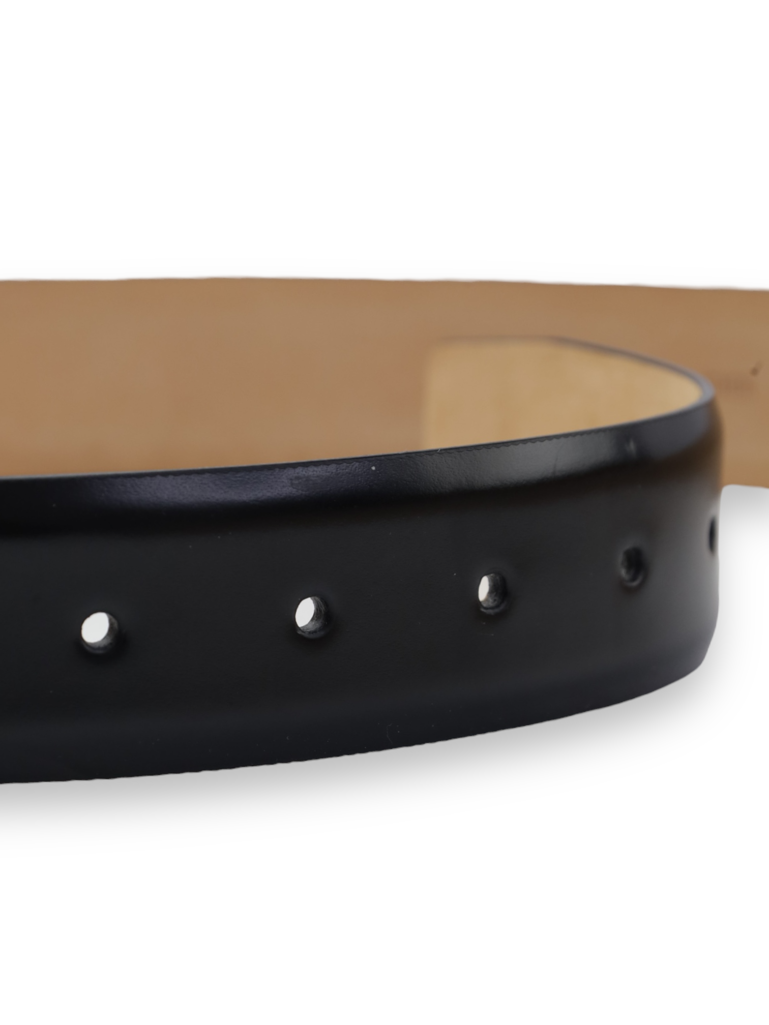 Santoni Black Classic Calfskin Leather Belt