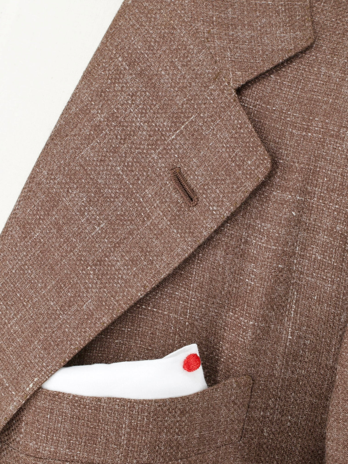Kiton Pastel Brown Cashmere, Silk & Linen Melange Summer Jacket