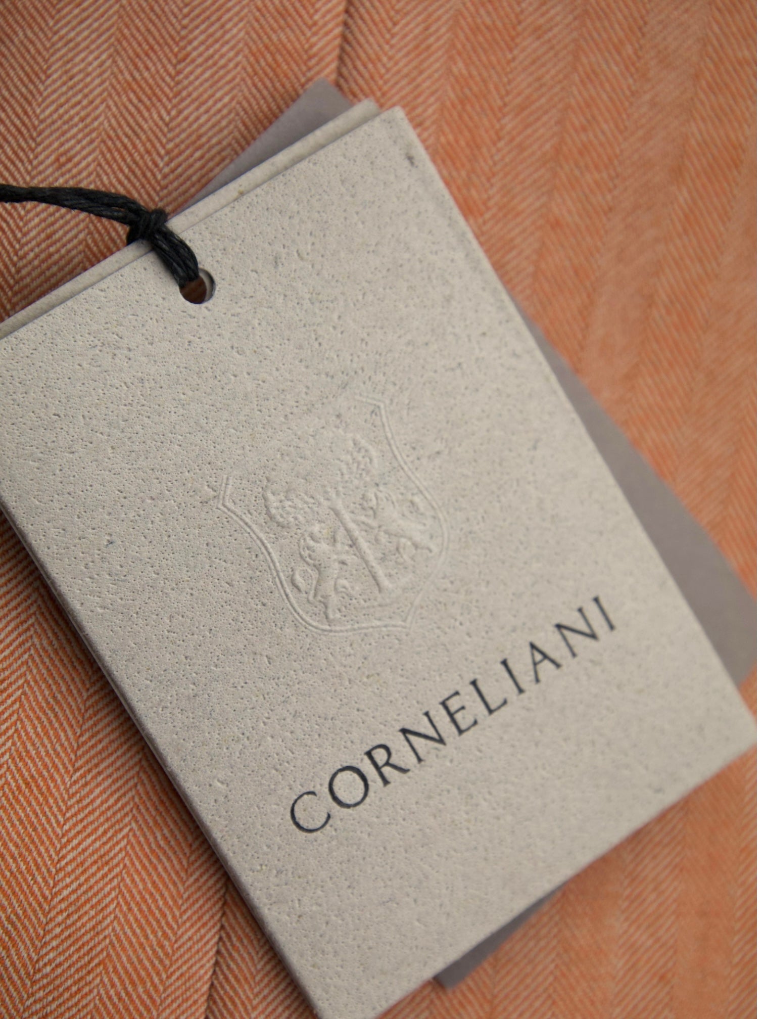 Corneliani Soft Orange Cashmere & Silk Herringbone Jacket