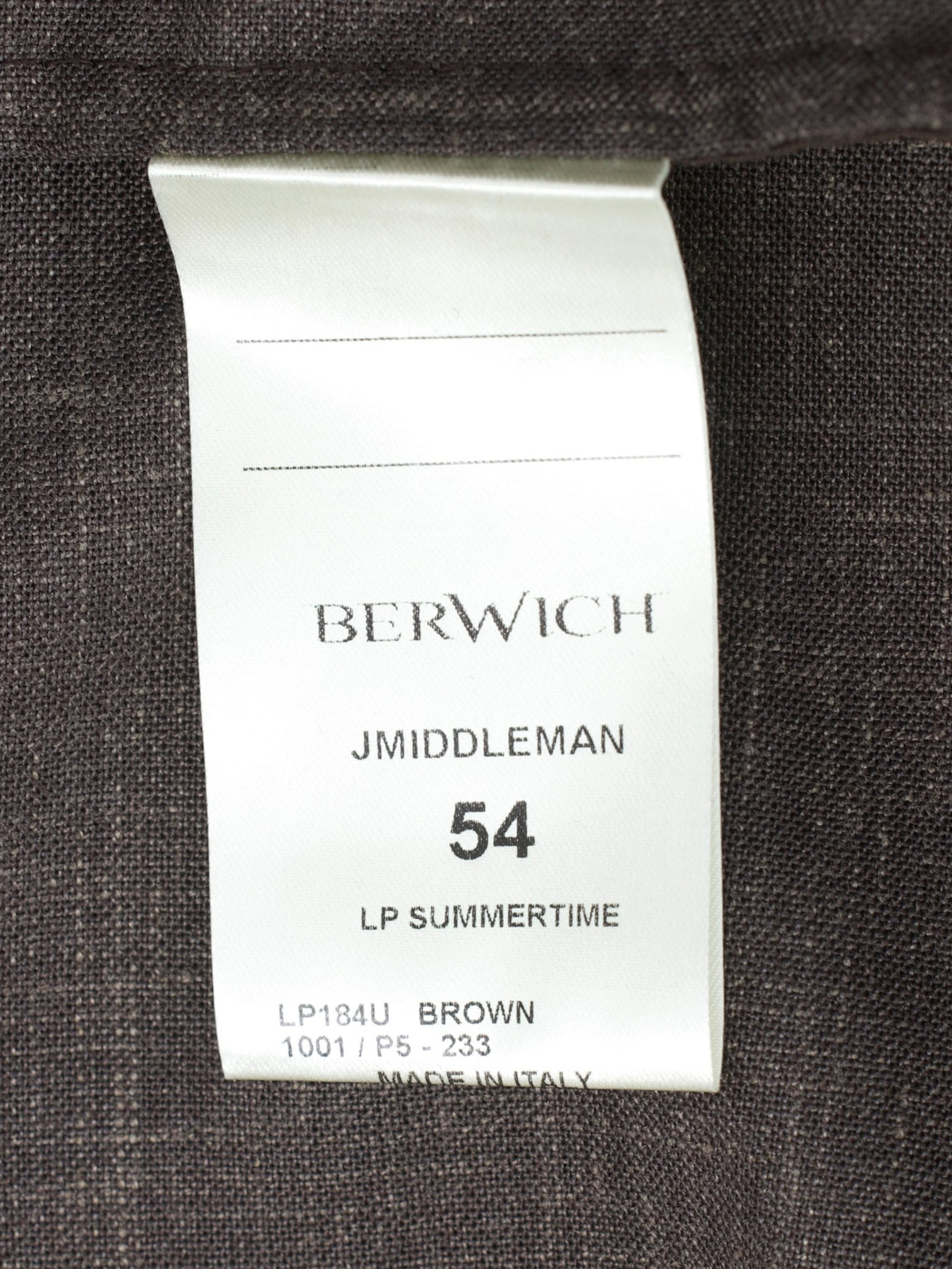 Berwich x Loro Piana Brown Wool, Silk & Linen Blouson Jacket