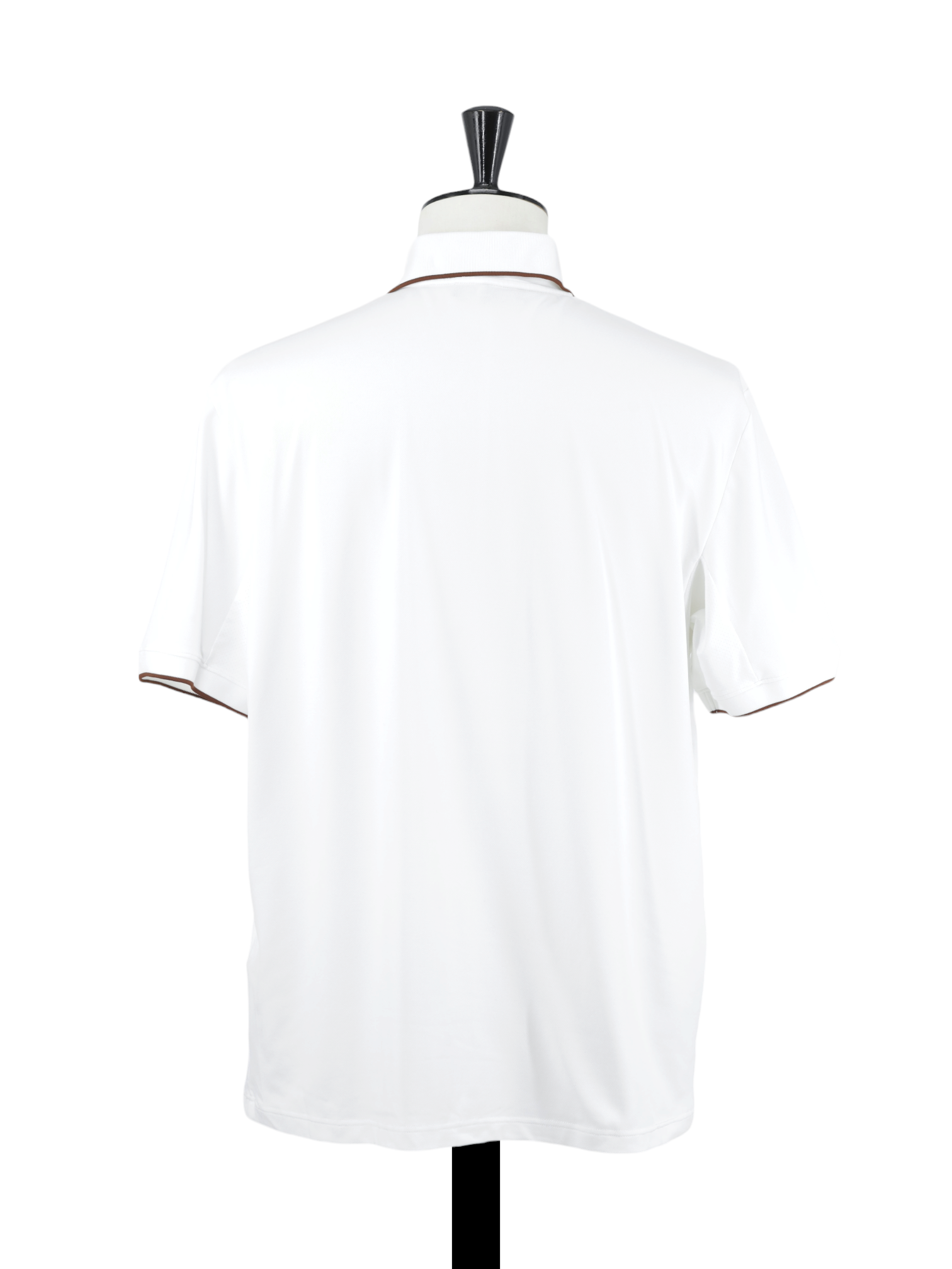 Loro Piana White & Brown Micorfibre Stretch "Golf Capsule" Polo
