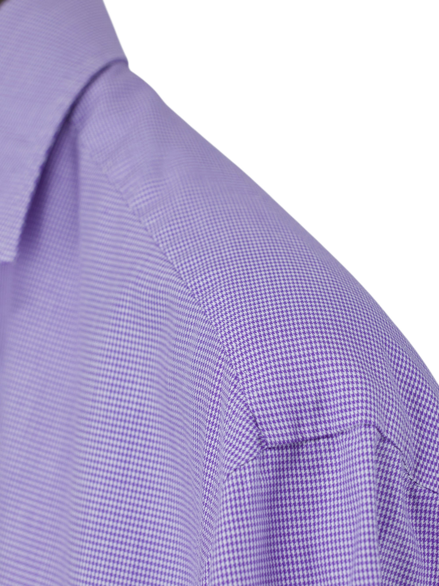 Kiton Lilac Purple Pure Cotton Micro-Check Shirt