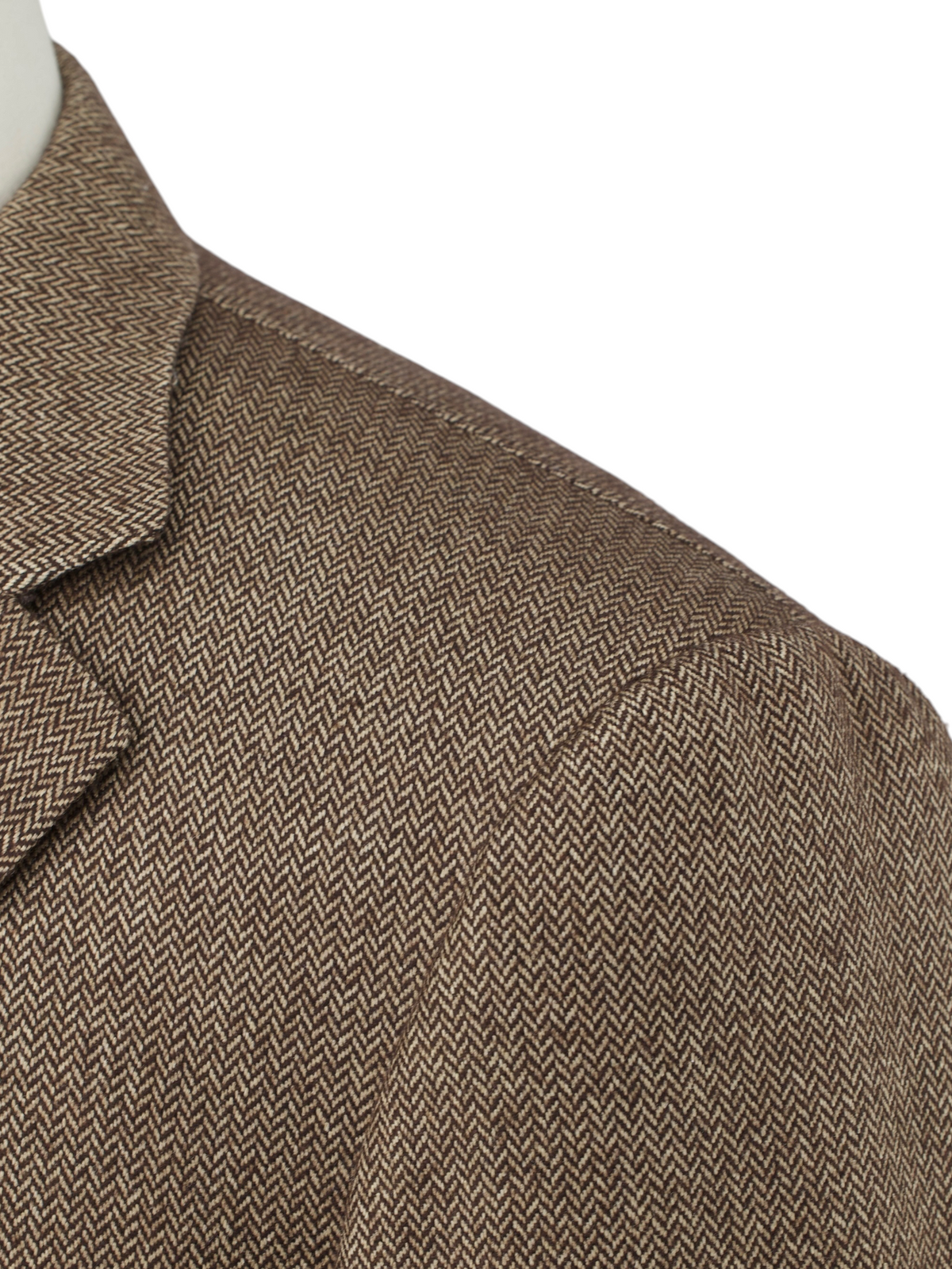 Ermenegildo Zegna Couture Brown Silk & Cashmere Herringbone Jacket
