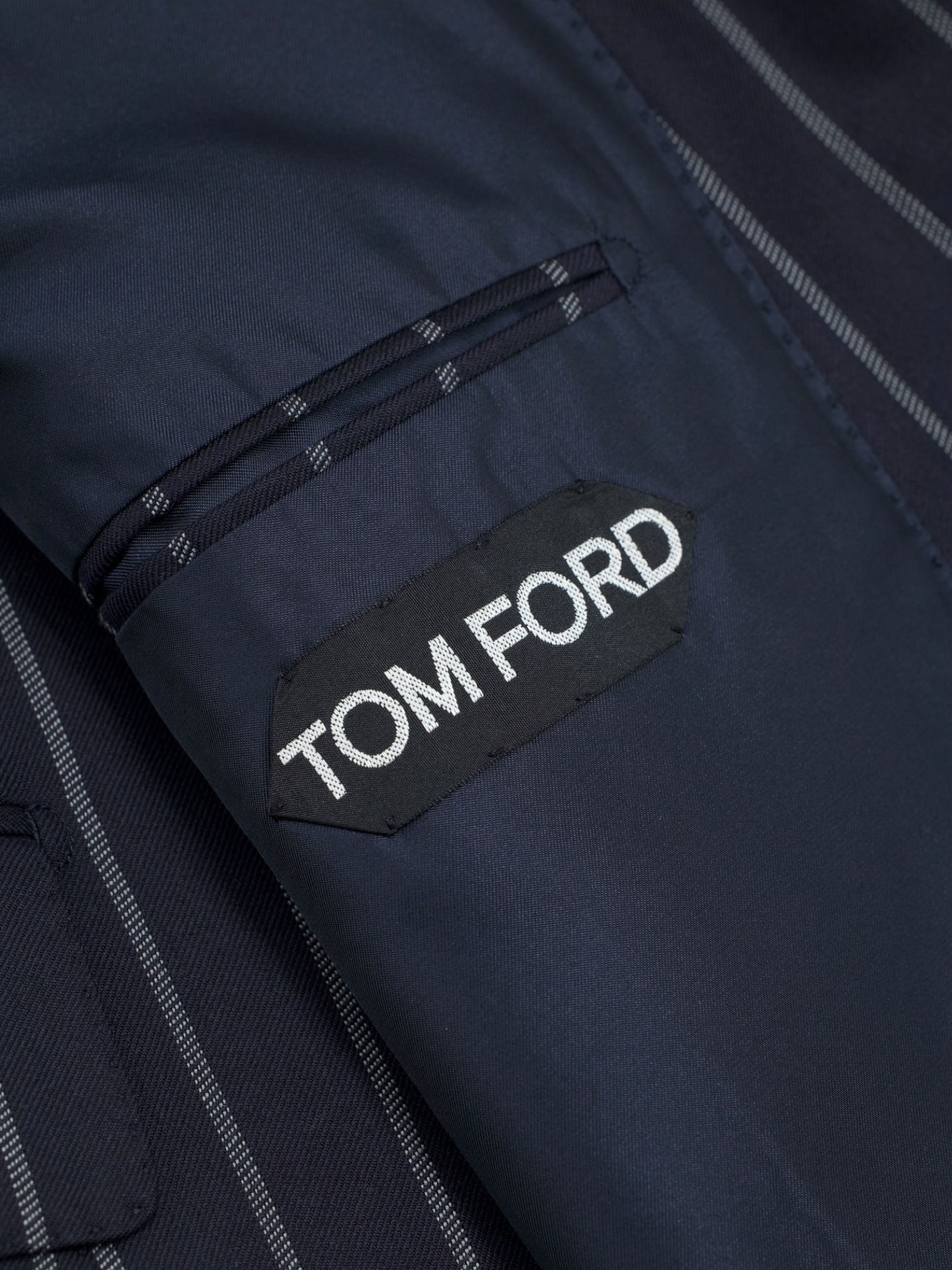 Tom Ford Dark Blue Wool & Cashmere Chalkstripe Windsor Suit