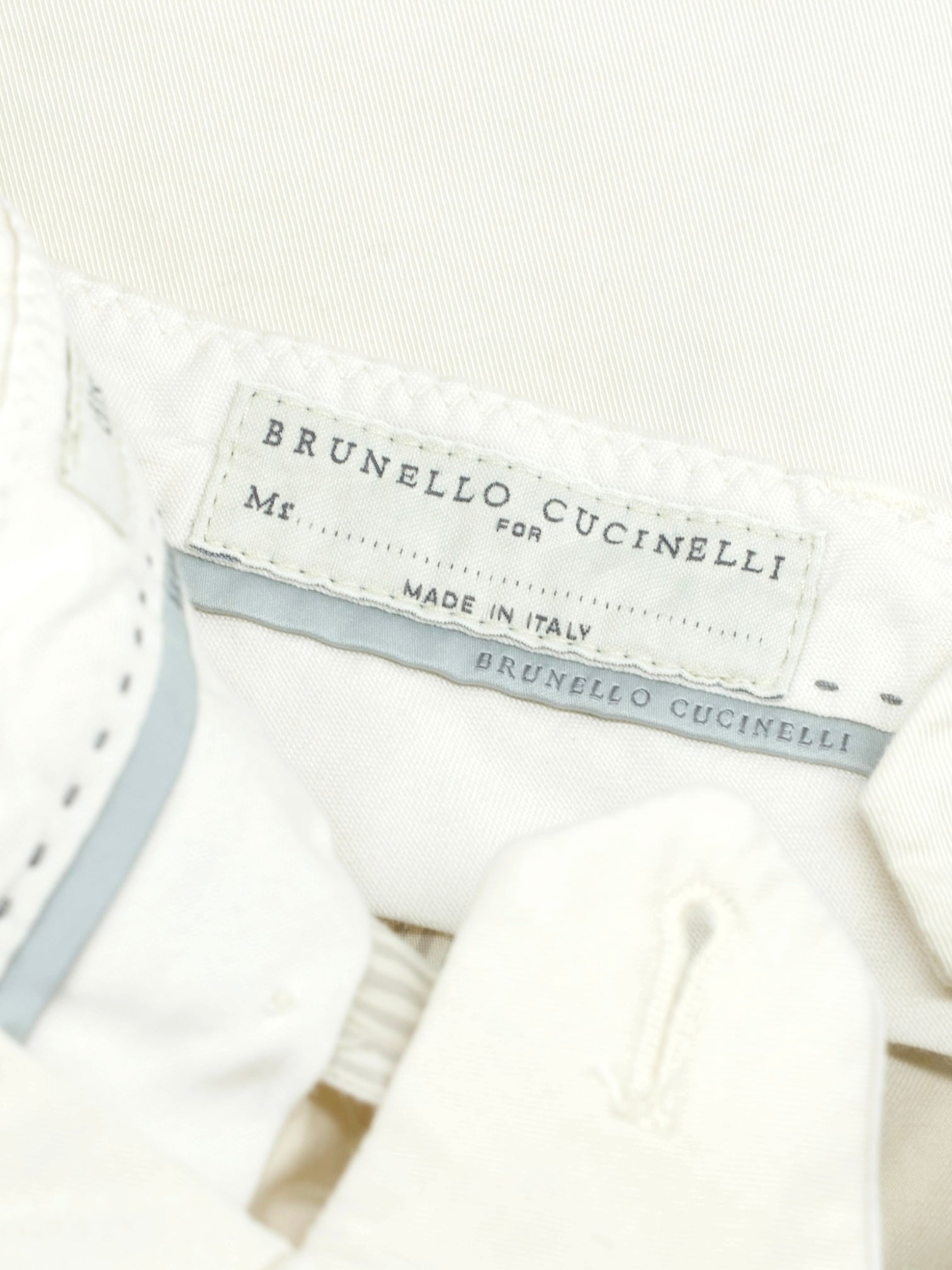 Brunello Cucinelli Ecru Cotton-Stretch Twill Chino