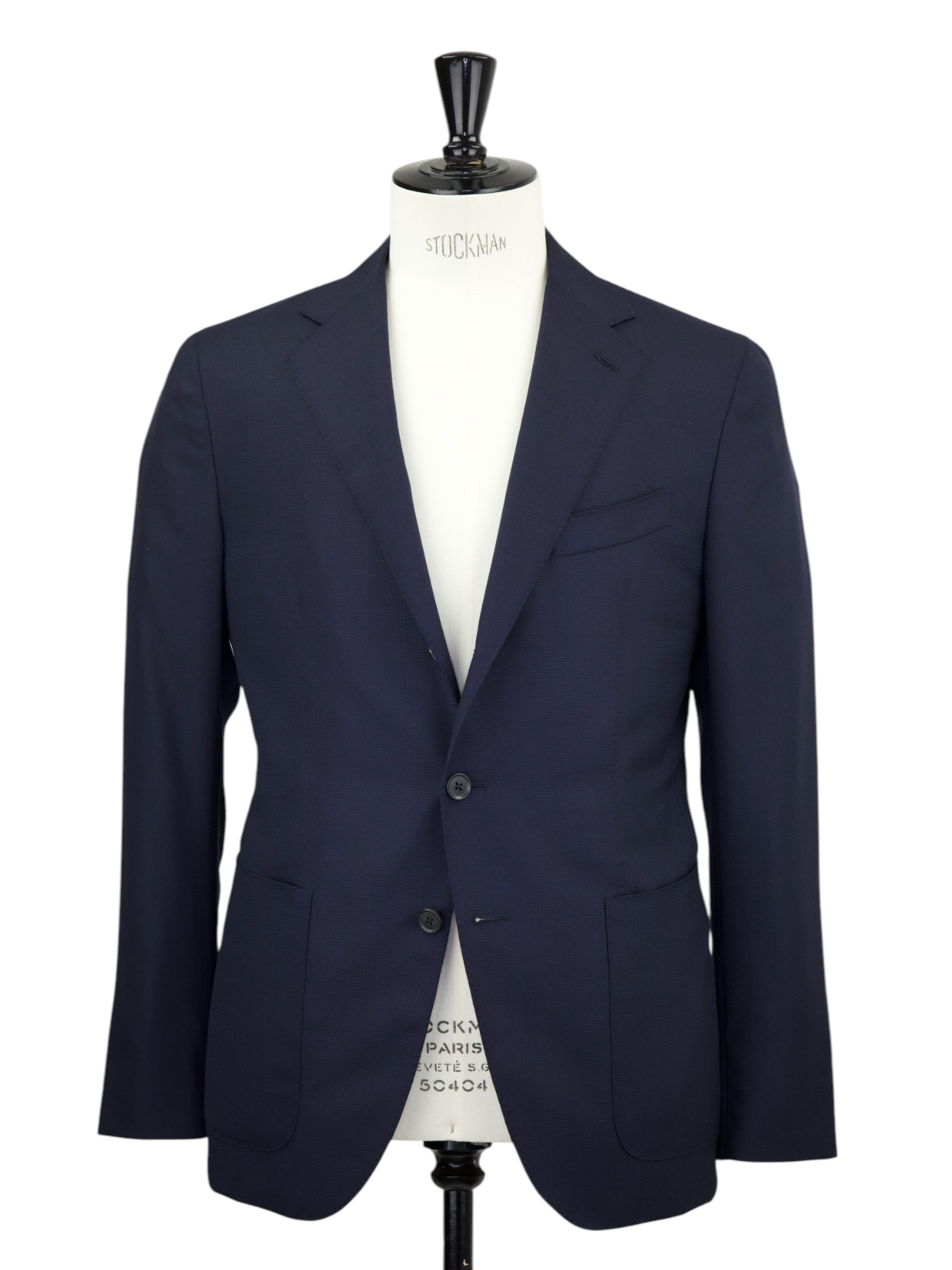 Caruso Navy "Zelander" Merino Wool Basket-Weave Jacket