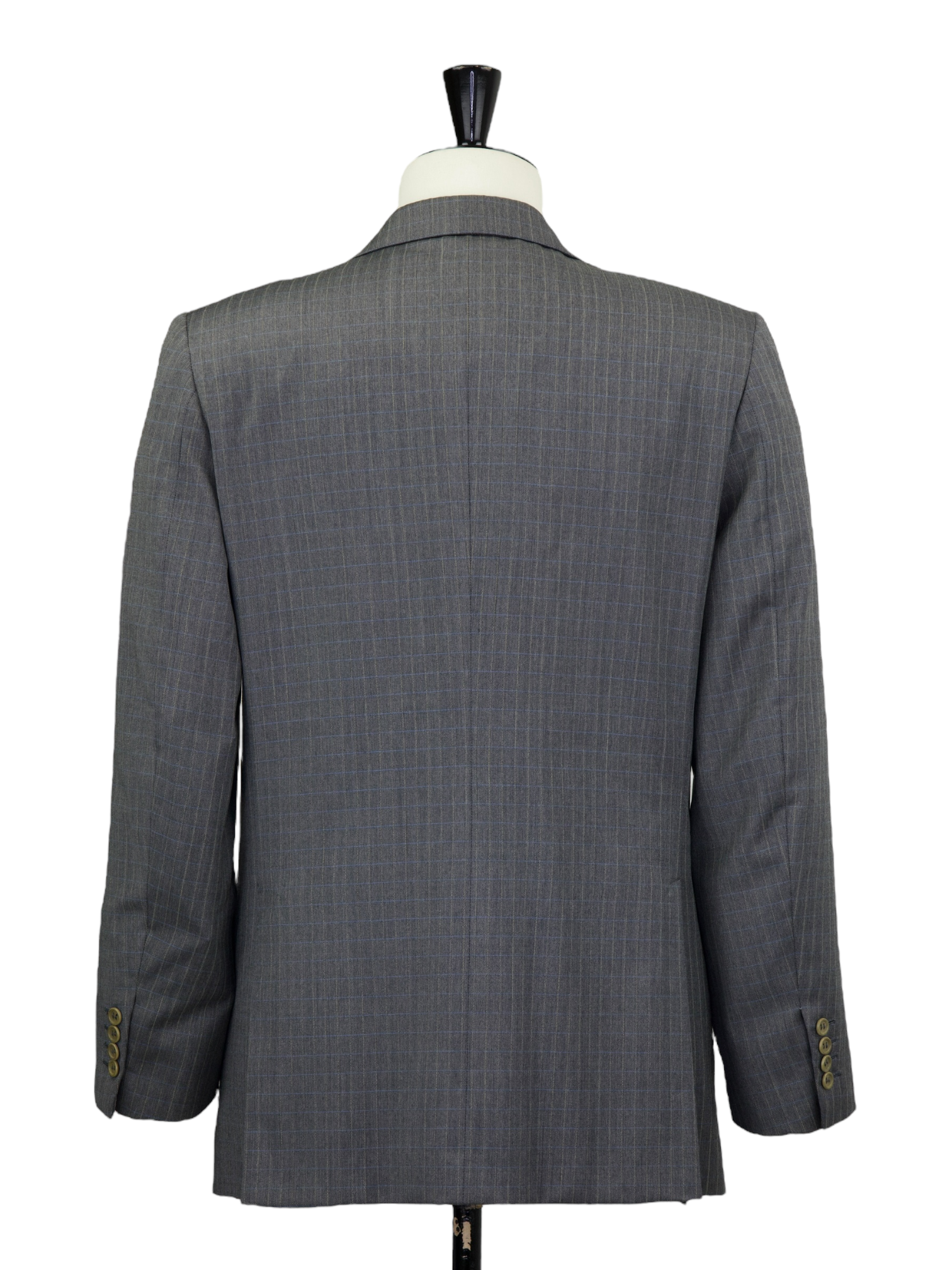 Brioni Grey Fine Wool Multicolor Windowpane Suit