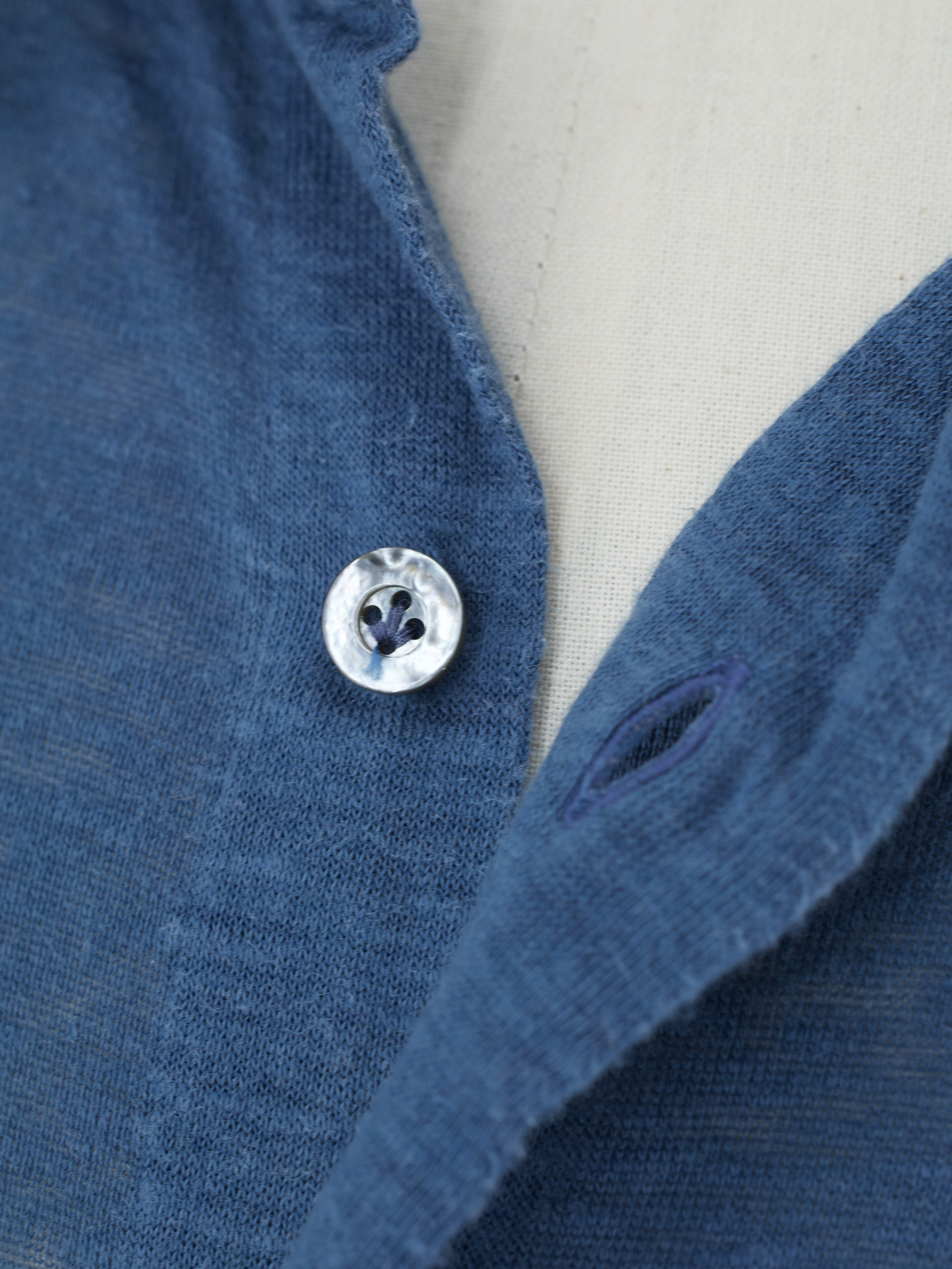 Fray Steel Blue Aloe-Vera Linen Short-Sleeve Shirt