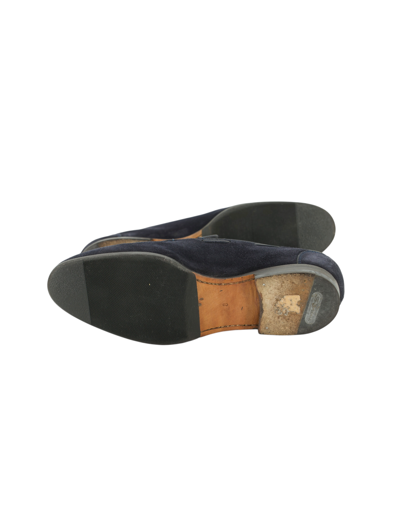 Santoni Navy Suede Handgrade Tassel Loafer