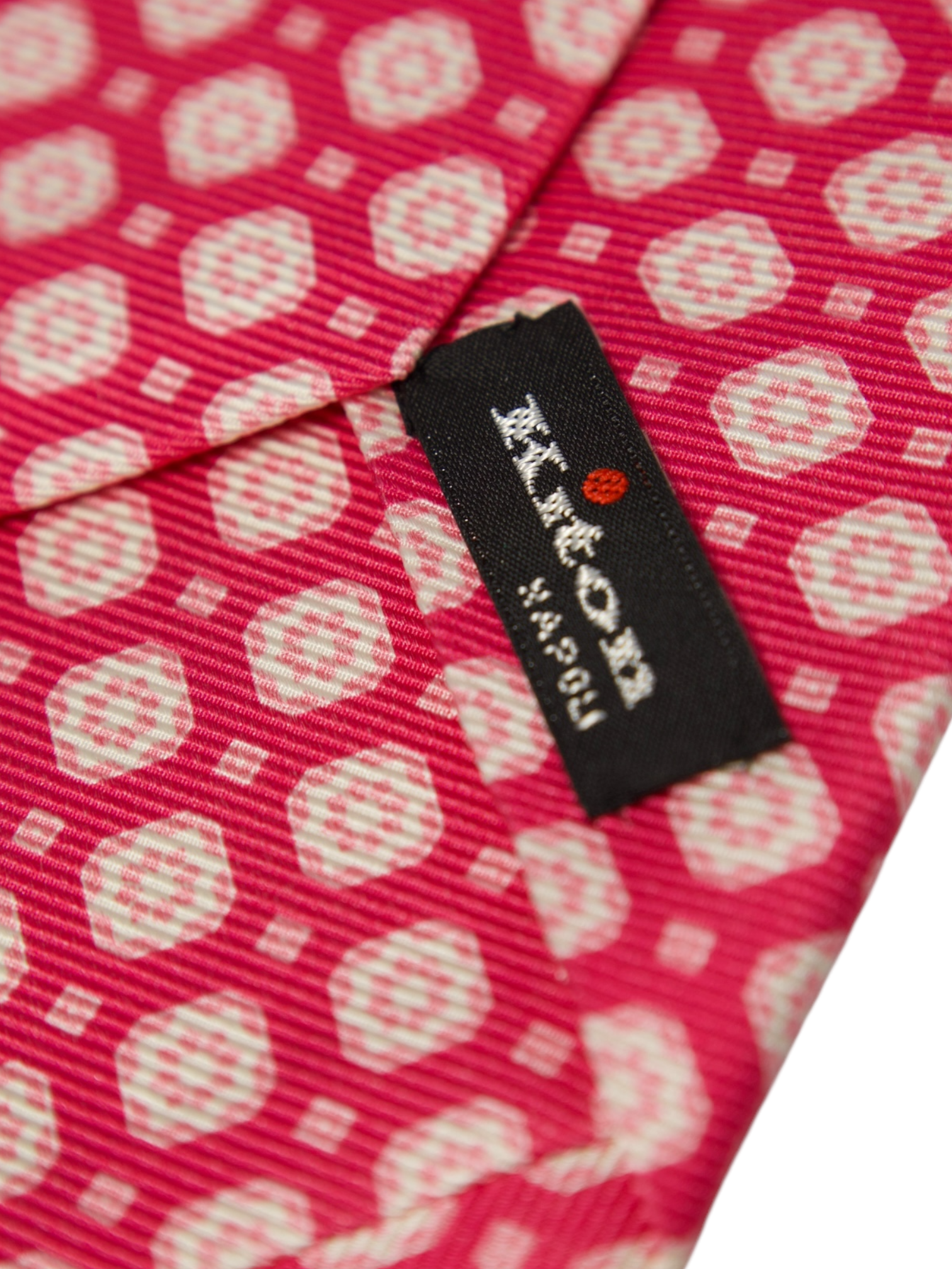 Kiton 7-Fold Pink & Yellow Floral Silk Tie