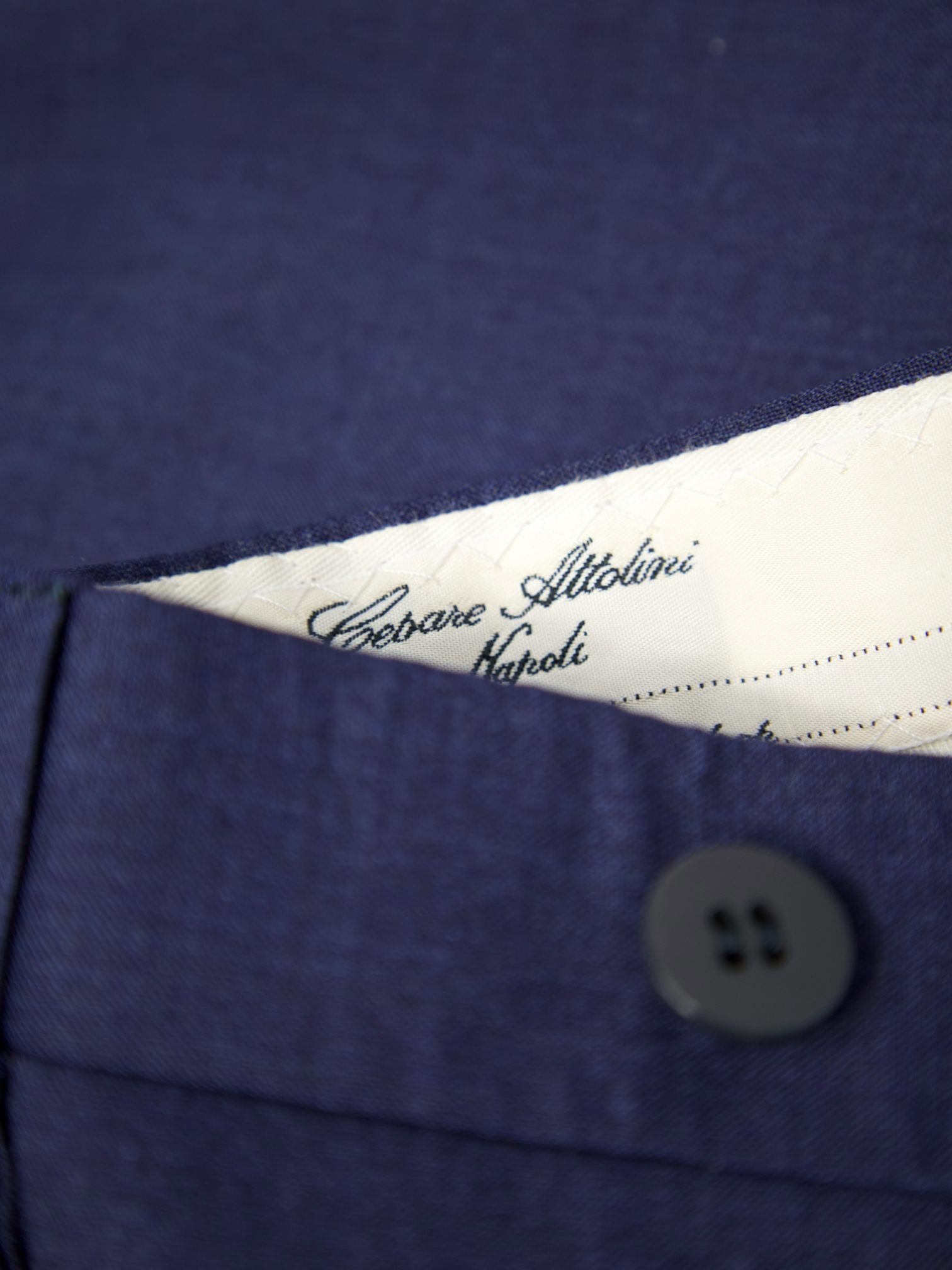 Cesare Attolini Blue Wool, Silk & Elastane Neapolitan Suit