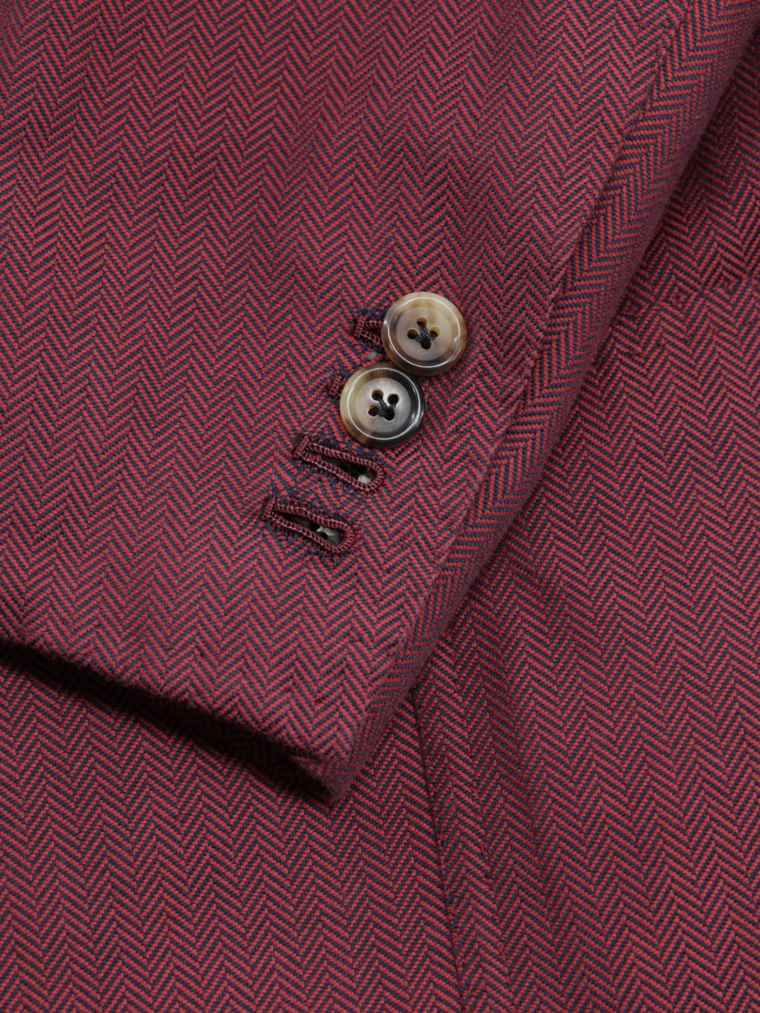 Orazio Luciano Red & Navy Super-Cotton Chevron-Herringbone Jacket