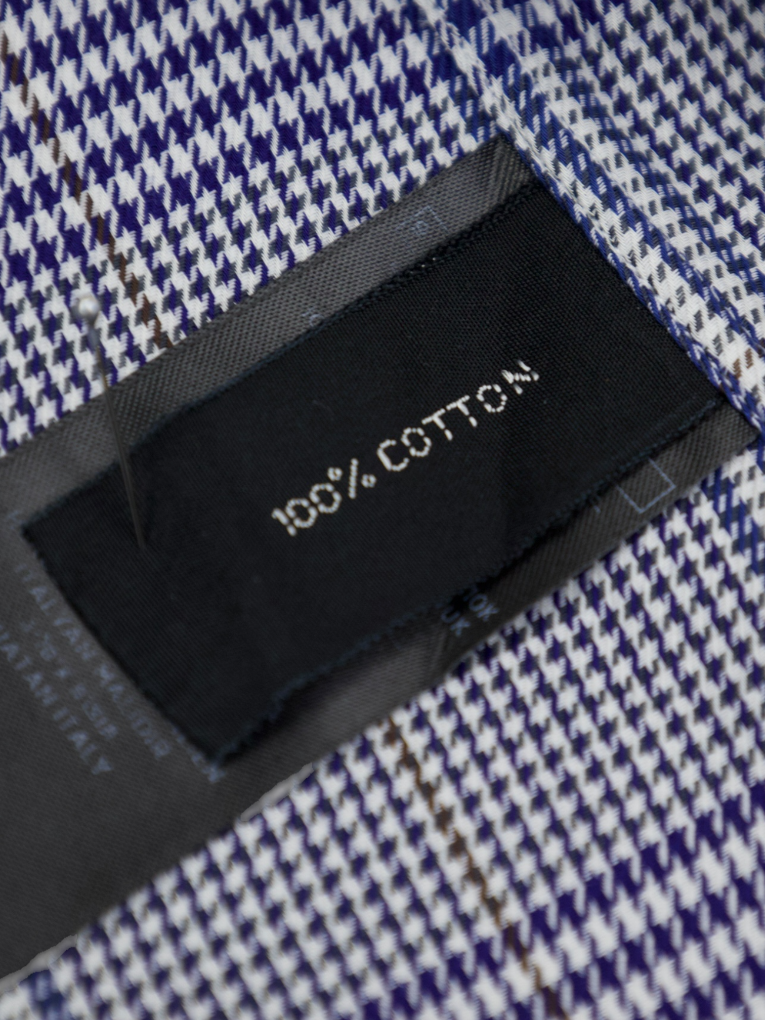 Tom Ford Blue Cotton Glencheck Shirt