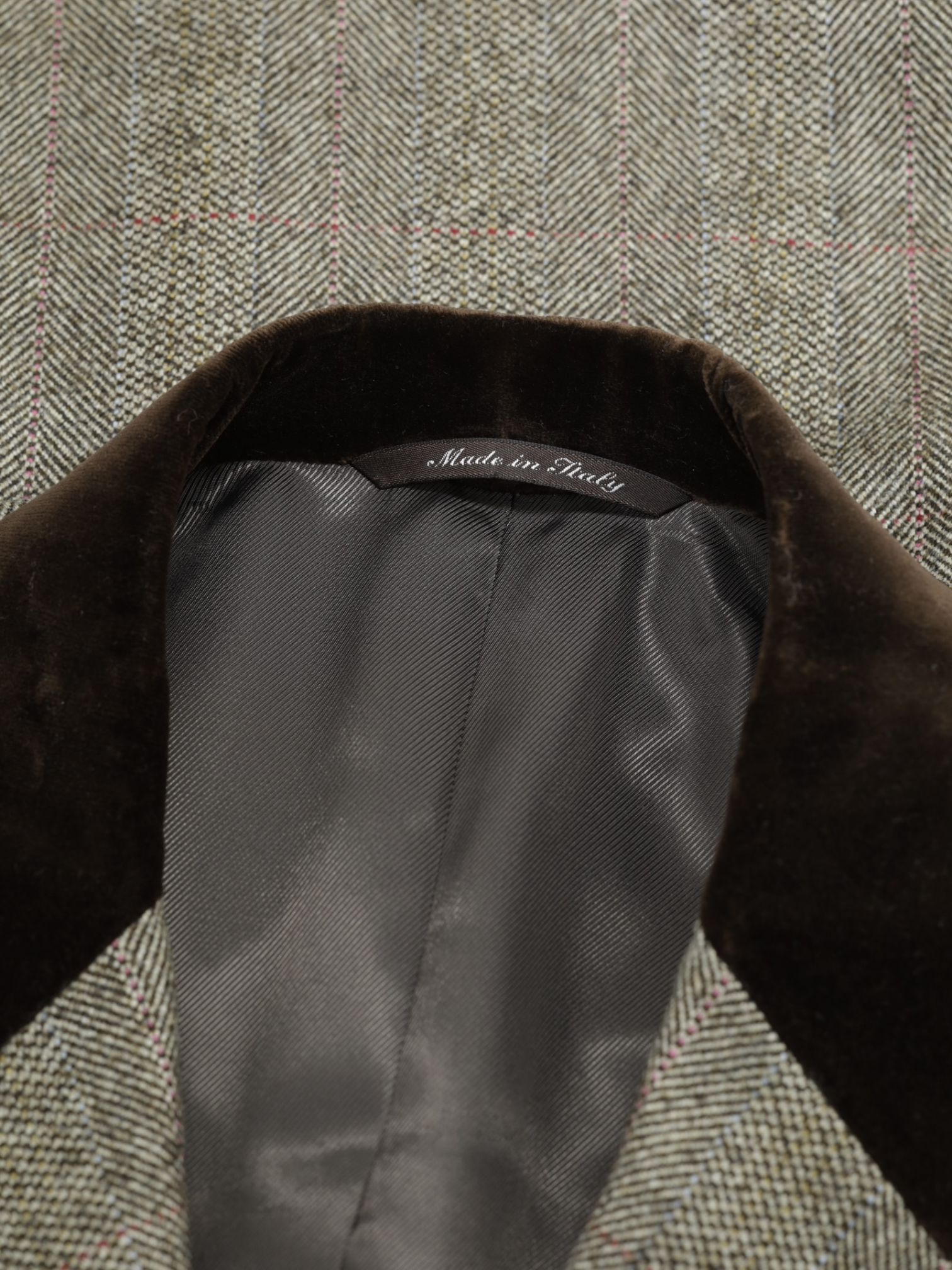 Canali Brown & Multicolor Pure Wool British-Style Covert Coat