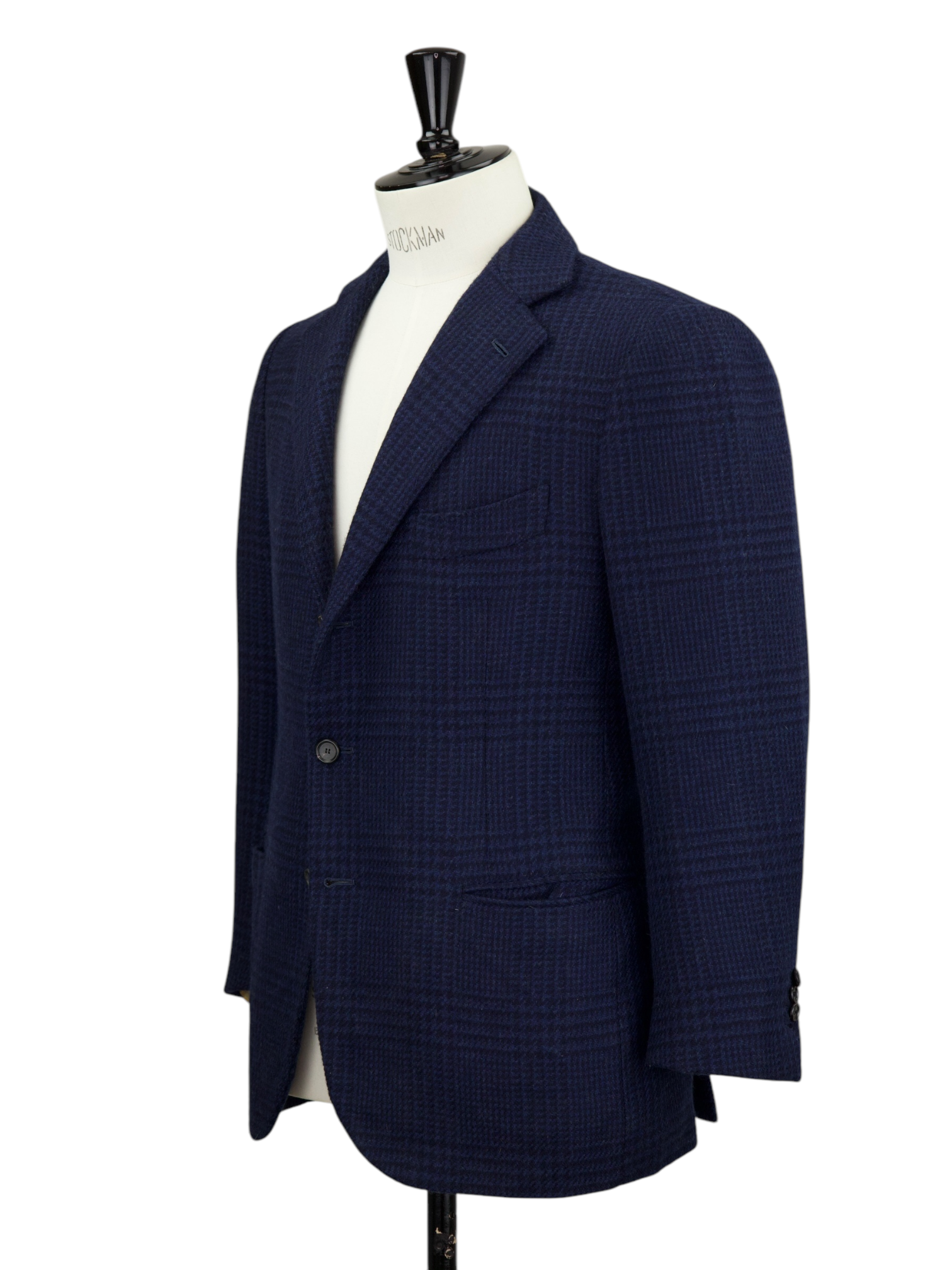 Cesare Attolini Dark Blue Pure Cashmere Prince of Wales Jacket