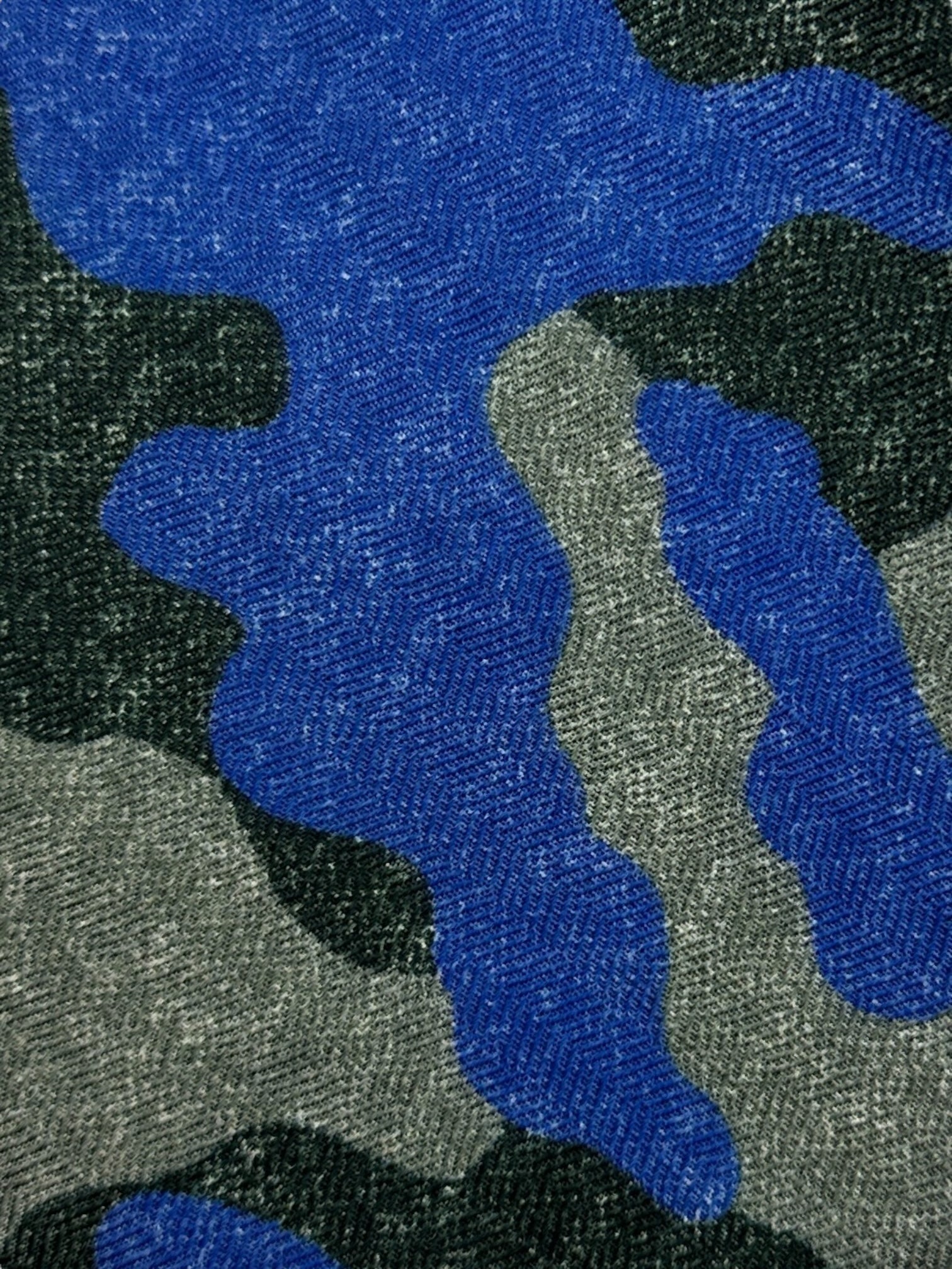 Kiton 7-Fold Grey and Blue Camouflage Tie