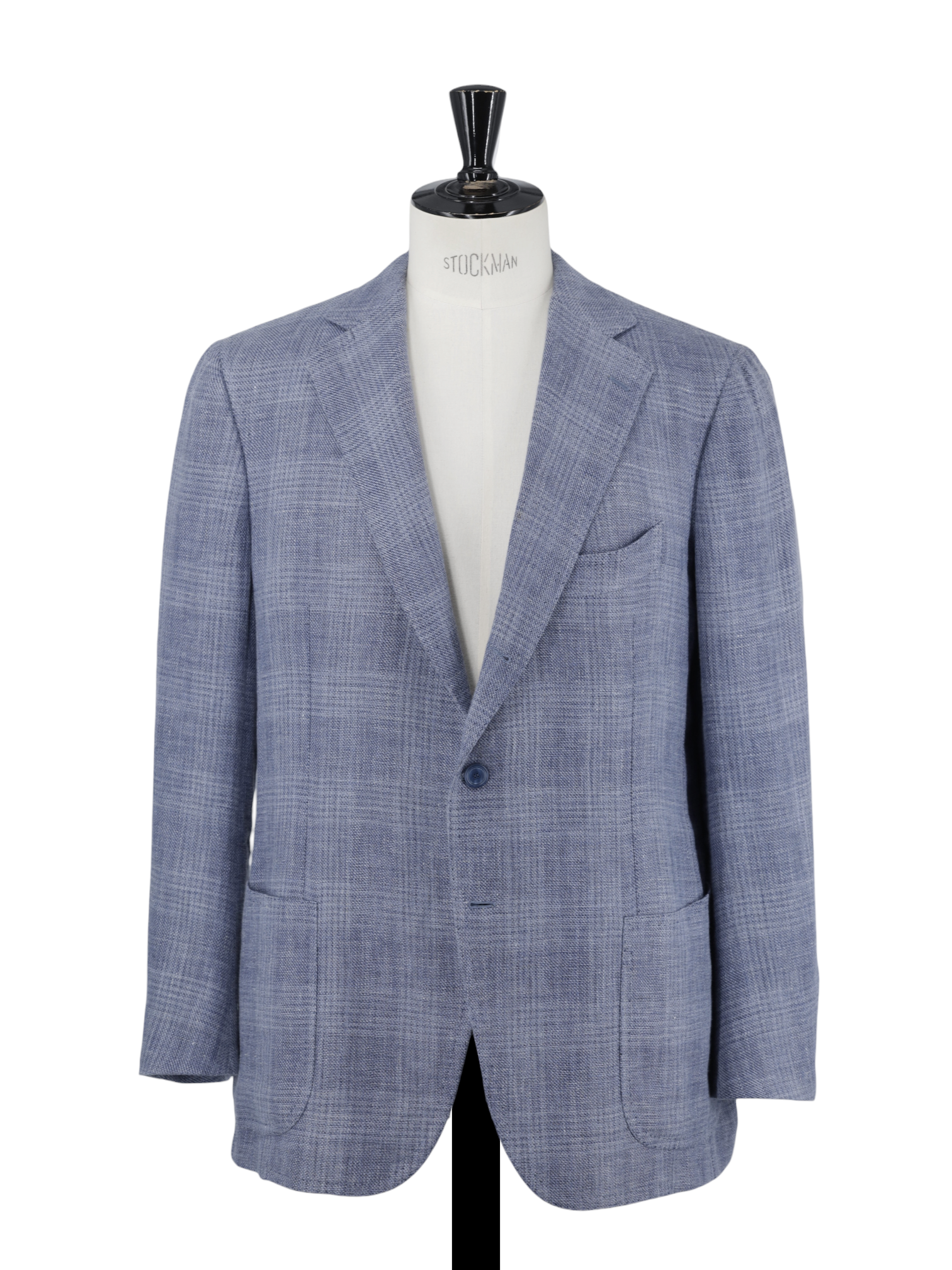 Cesare Attolini Steel Blue Linen & Wool Glenplaid Jacket